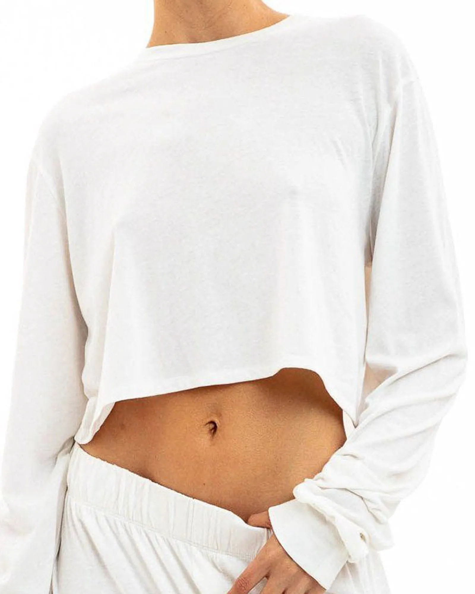 Long Sleeve Cropped T-Shirt sold by TNT Fashion product image thumbnail 3