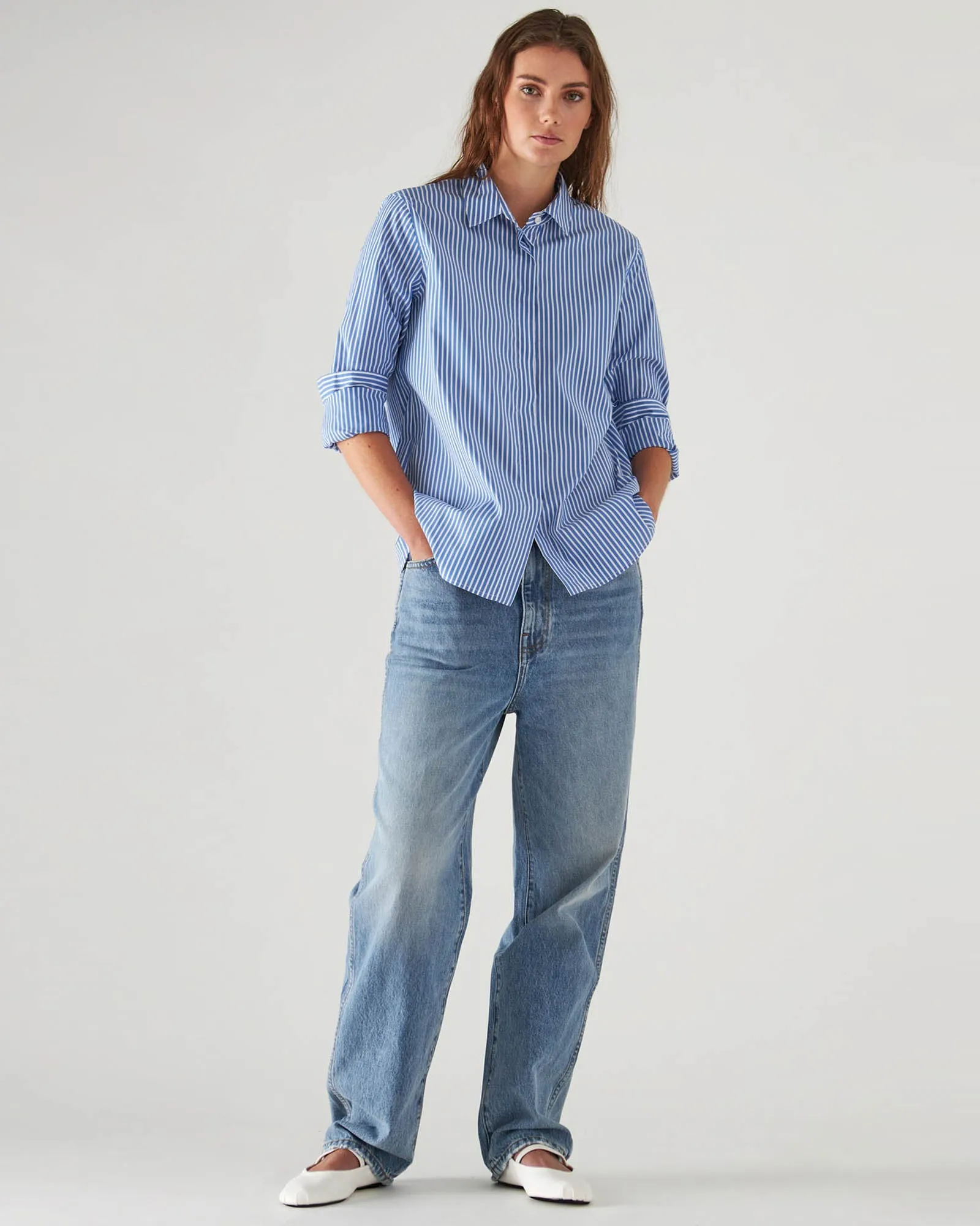 Cotton Stretch Striped Shirt sold by TNT Fashion product image thumbnail 2