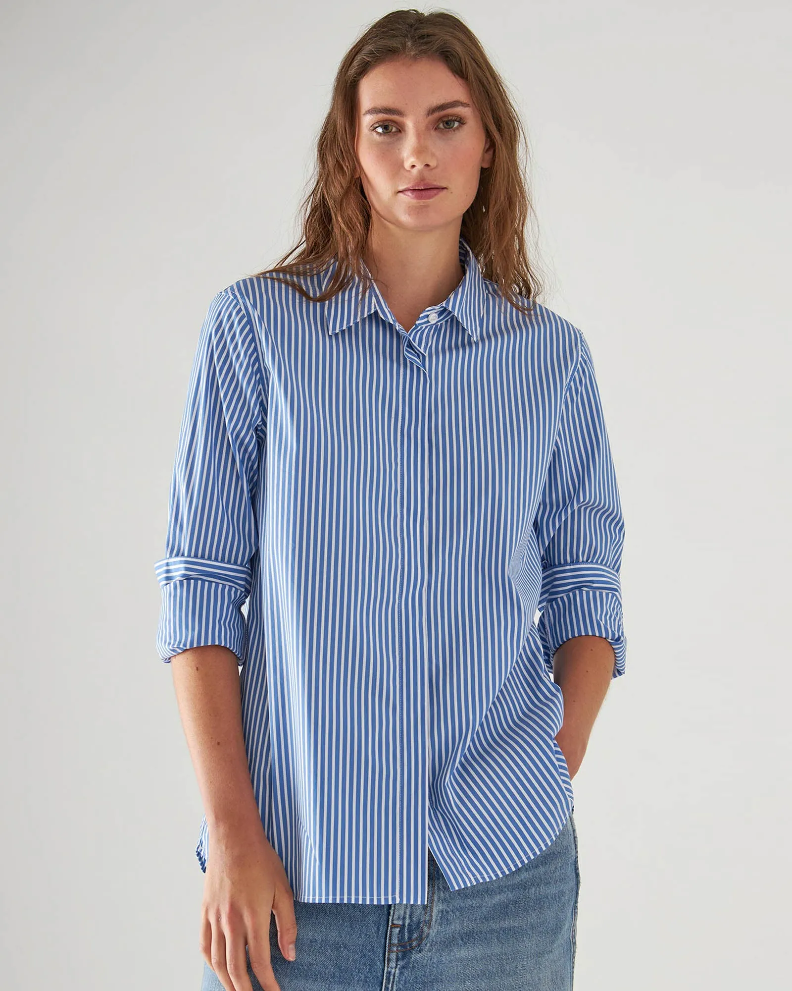 Cotton Stretch Striped Shirt sold by TNT Fashion