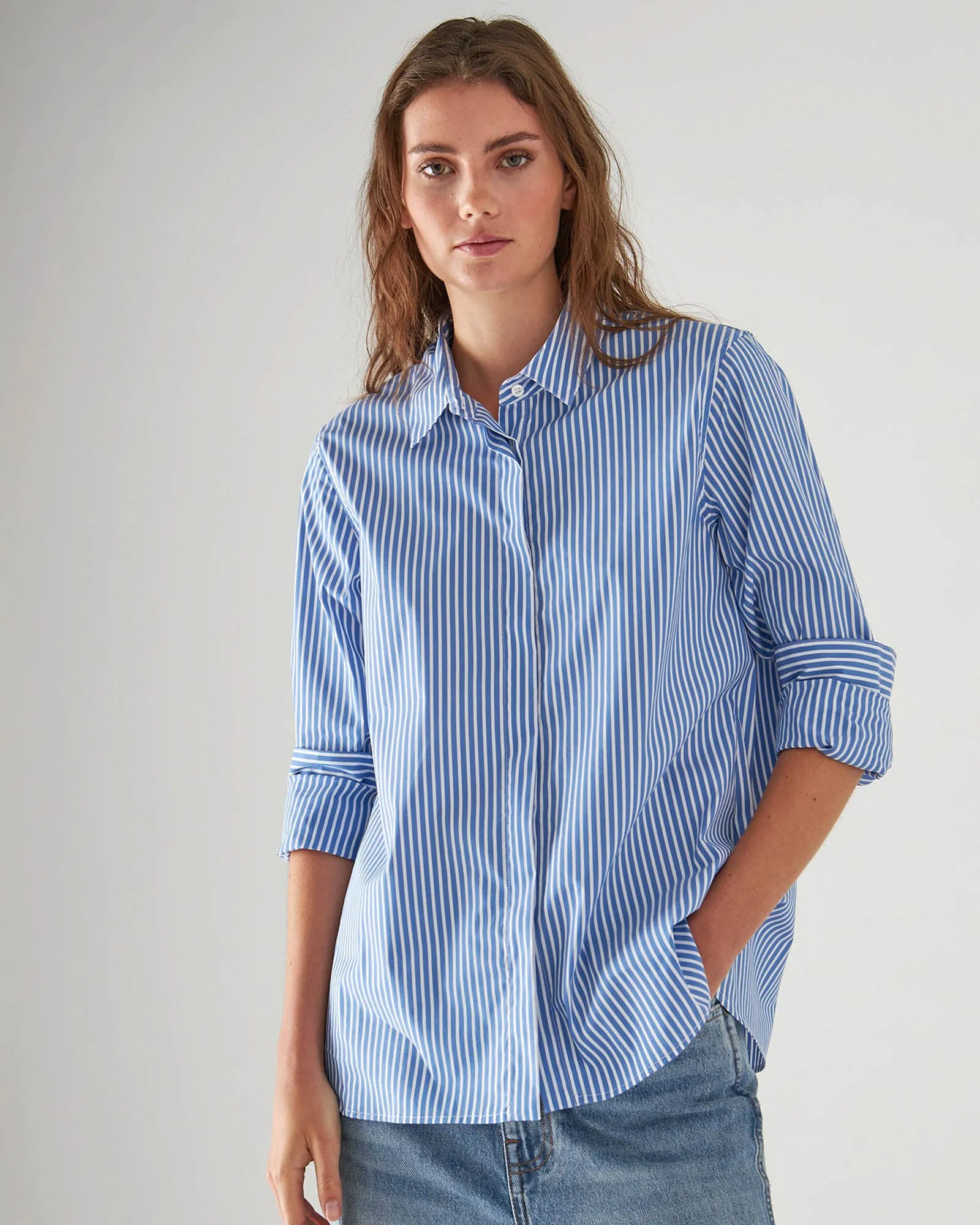 Cotton Stretch Striped Shirt sold by TNT Fashion product image thumbnail 3