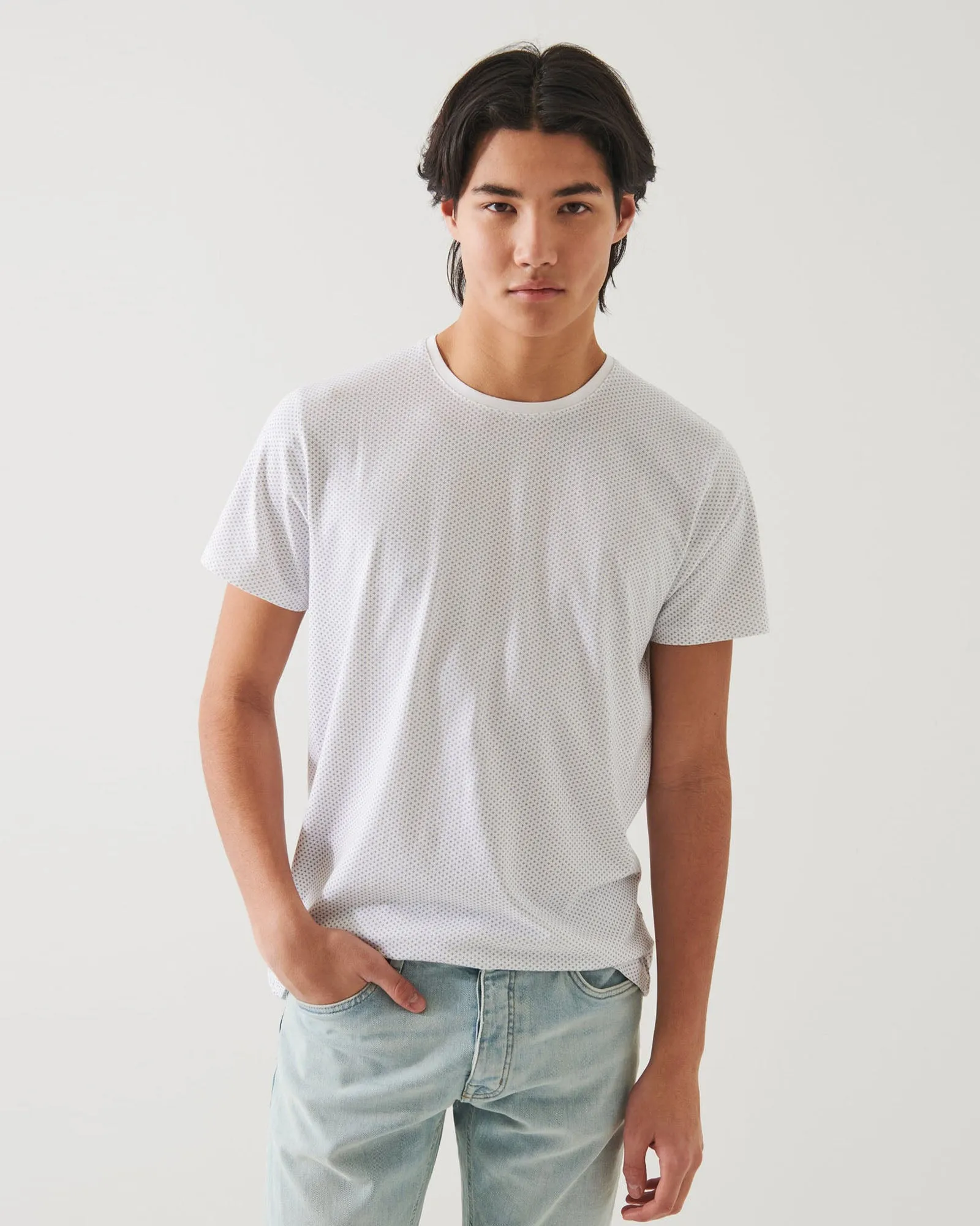 Short Sleeve Micro Print Cotton Tee sold by TNT Fashion