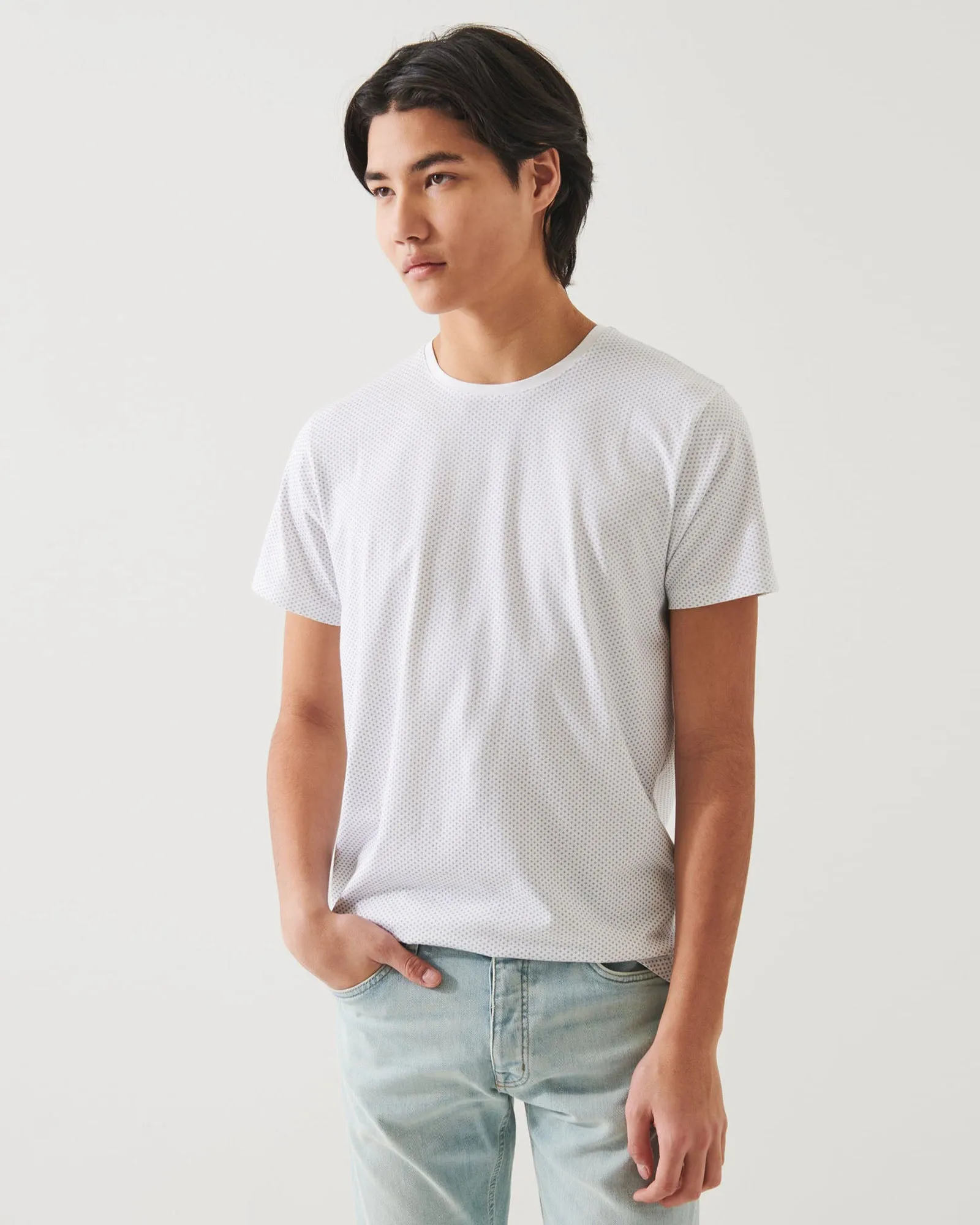 Short Sleeve Micro Print Cotton Tee sold by TNT Fashion product image thumbnail 3