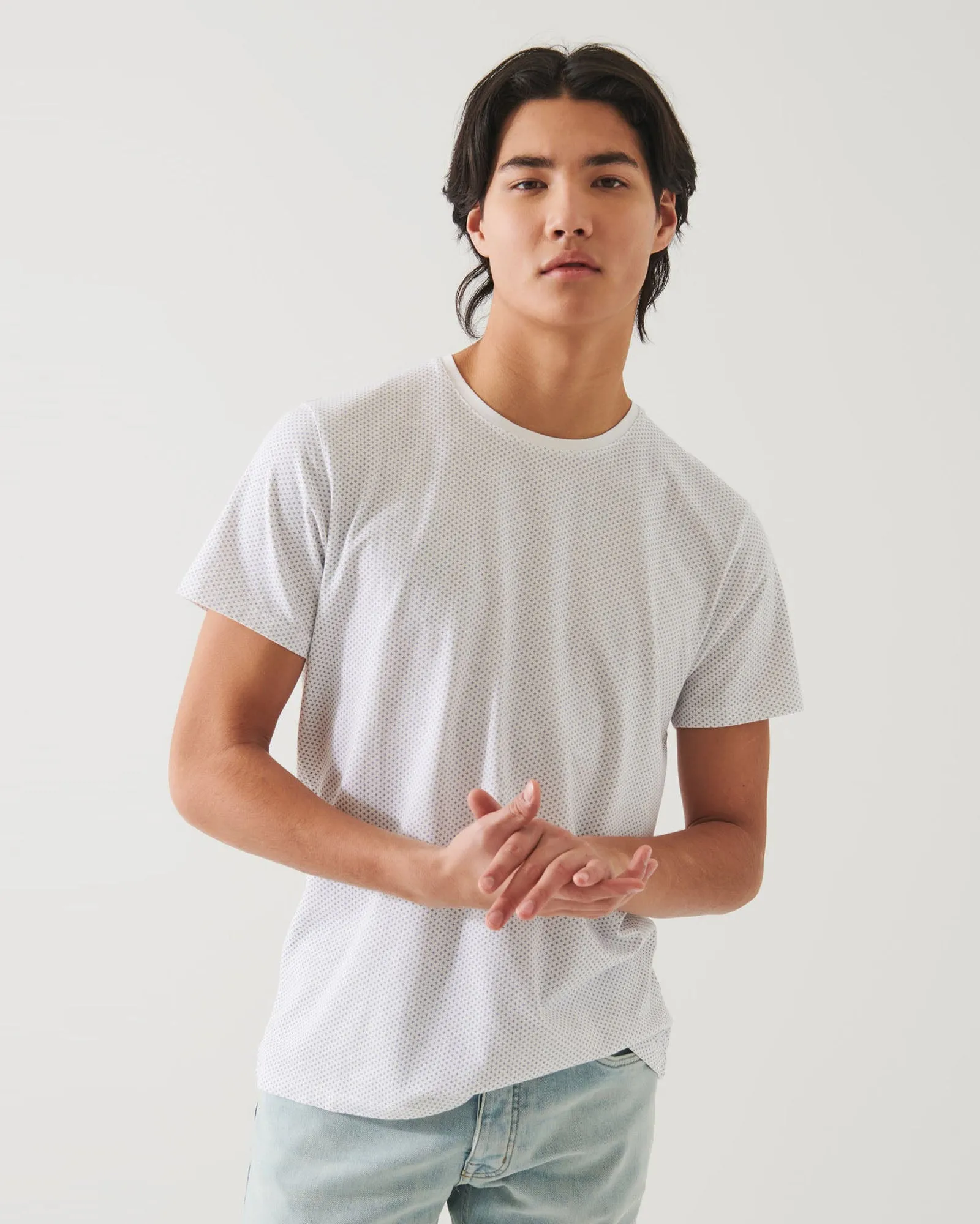 Short Sleeve Micro Print Cotton Tee sold by TNT Fashion product image thumbnail 2