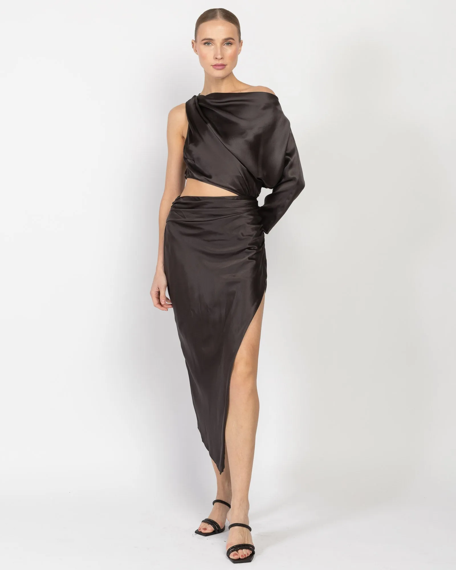 One Sleeve Drape Dress sold by TNT Fashion