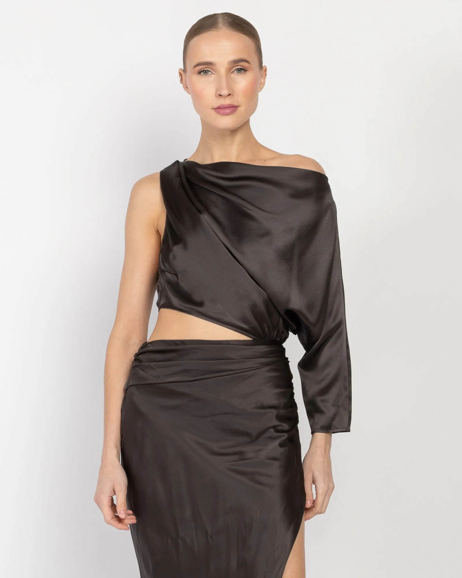 One Sleeve Drape Dress sold by TNT Fashion product image thumbnail 4