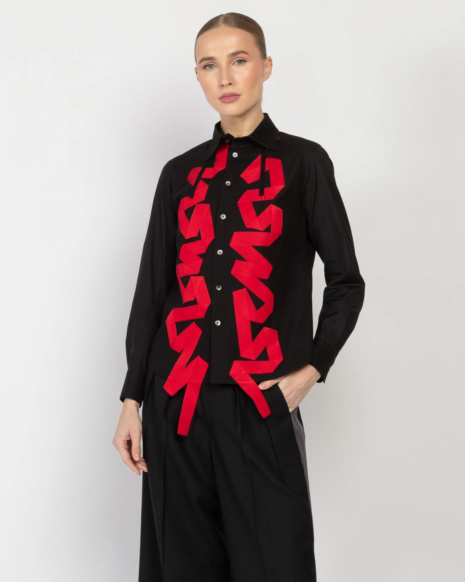 Ribbon Work Shirt sold by TNT Fashion