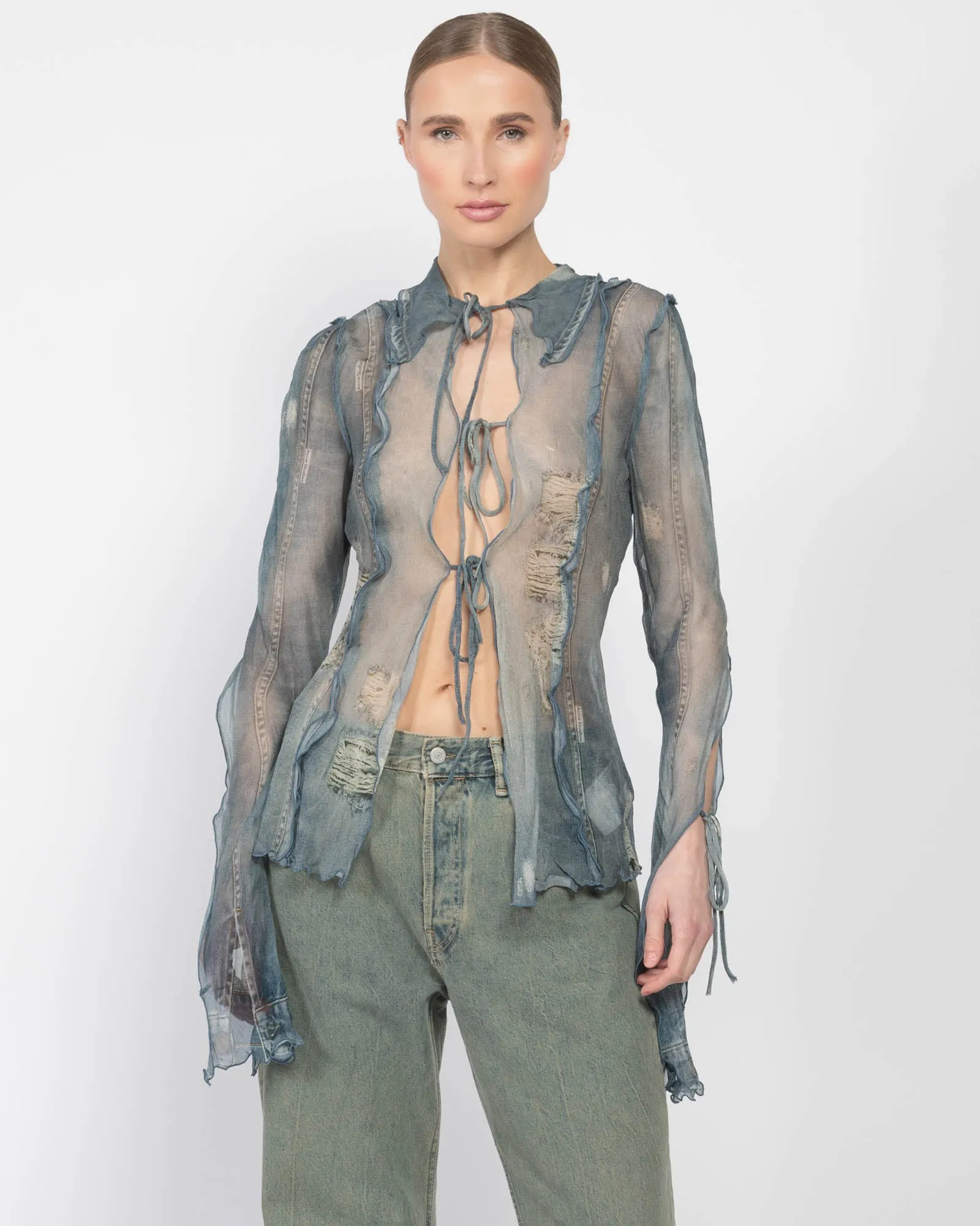Sheer Printed Blouse sold by TNT Fashion