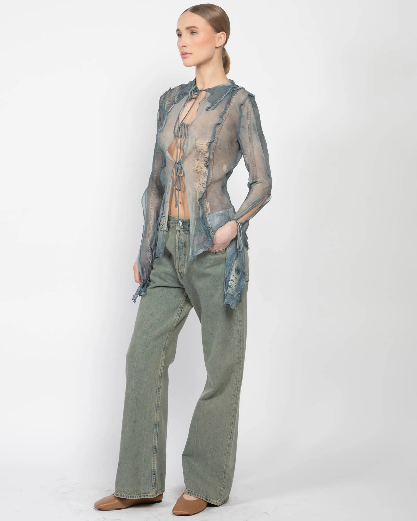 Sheer Printed Blouse sold by TNT Fashion product image thumbnail 4