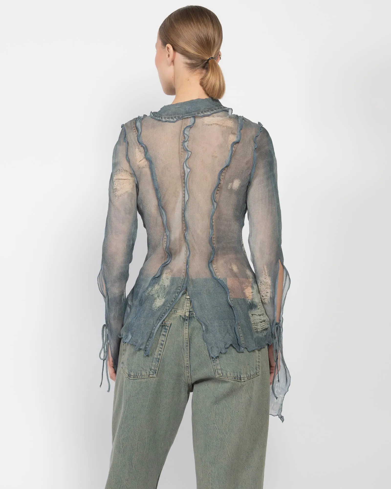 Sheer Printed Blouse sold by TNT Fashion product image thumbnail 3