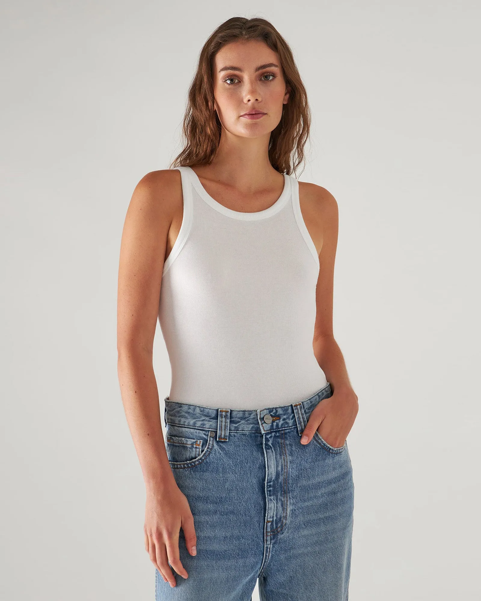 High Crewneck Rib Tank sold by TNT Fashion