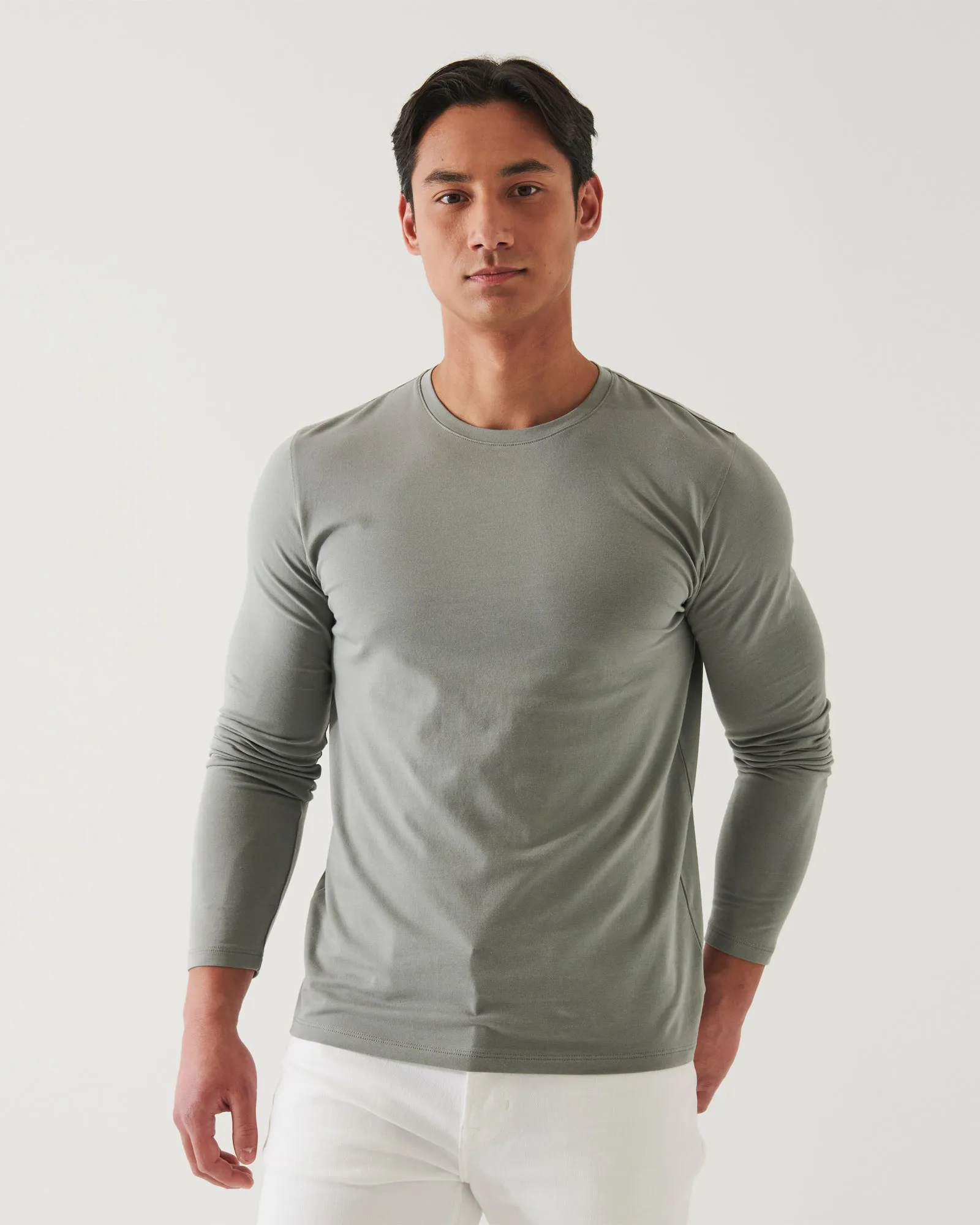Long Sleeve Stretch Crew Tee sold by TNT Fashion