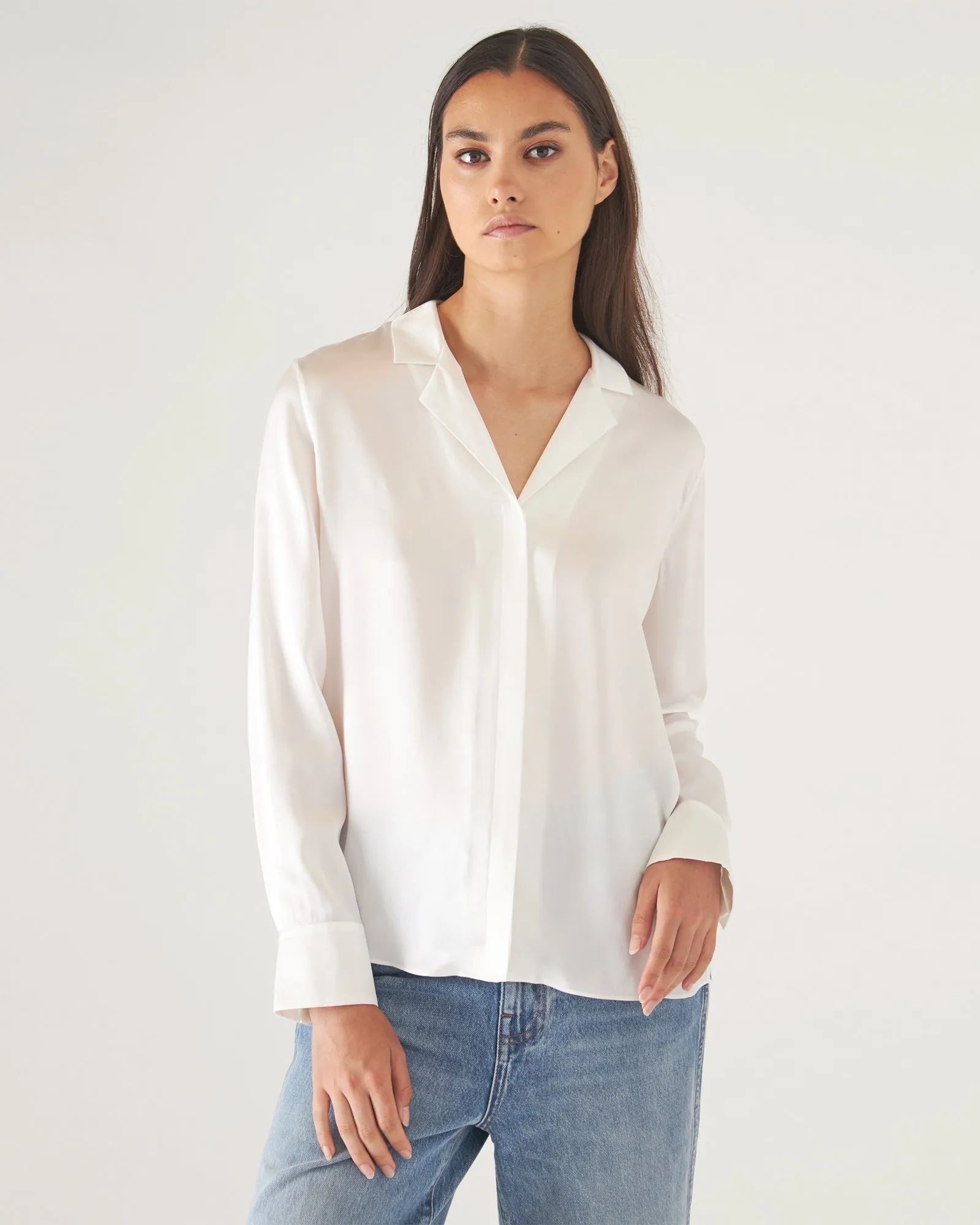 Long Sleeve Silk Camp Shirt sold by TNT Fashion product image thumbnail 3