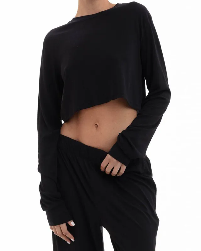 Long Sleeve Cropped Rib T-Shirt sold by TNT Fashion