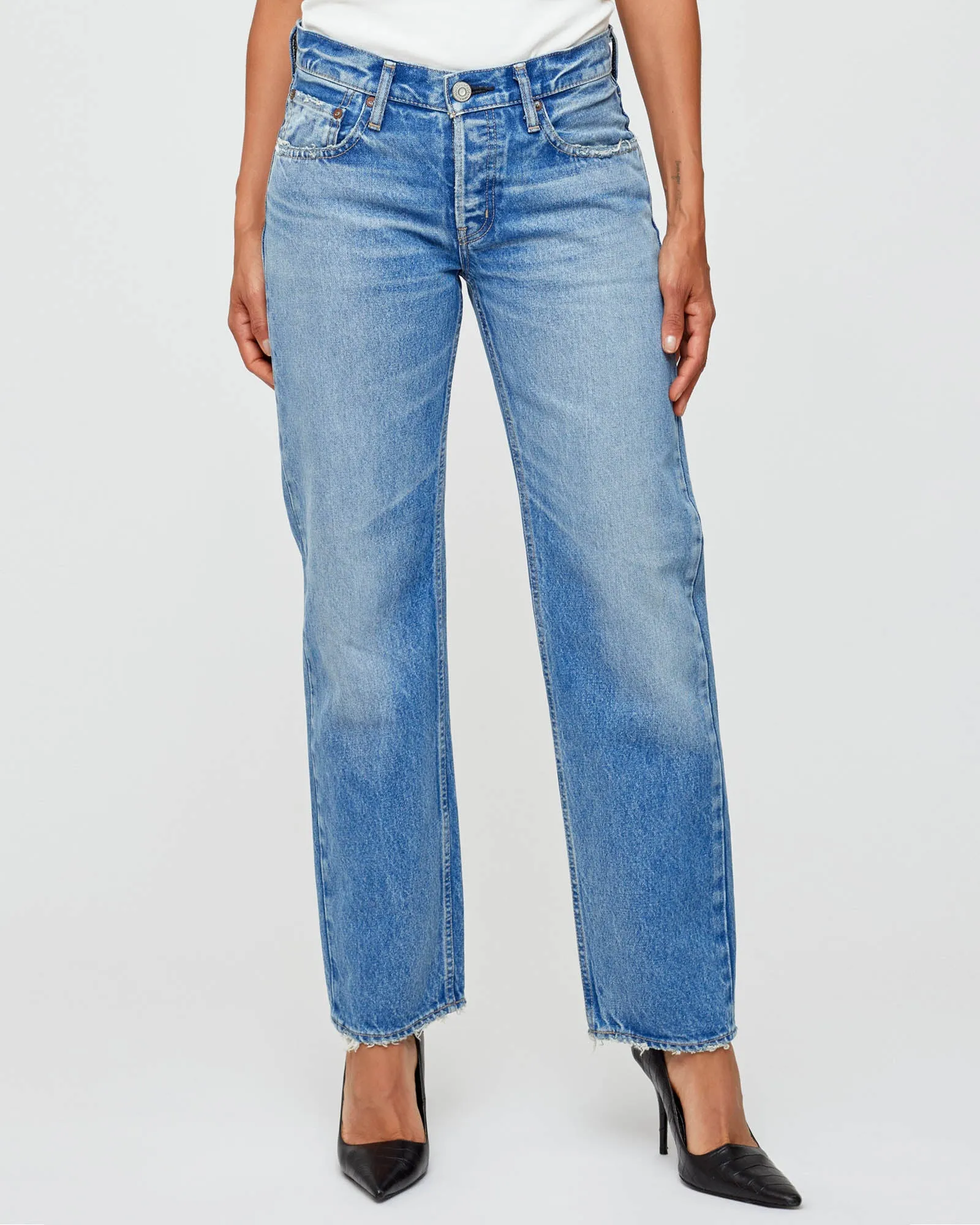 Cheval Straight Low-Rise Jeans sold by TNT Fashion