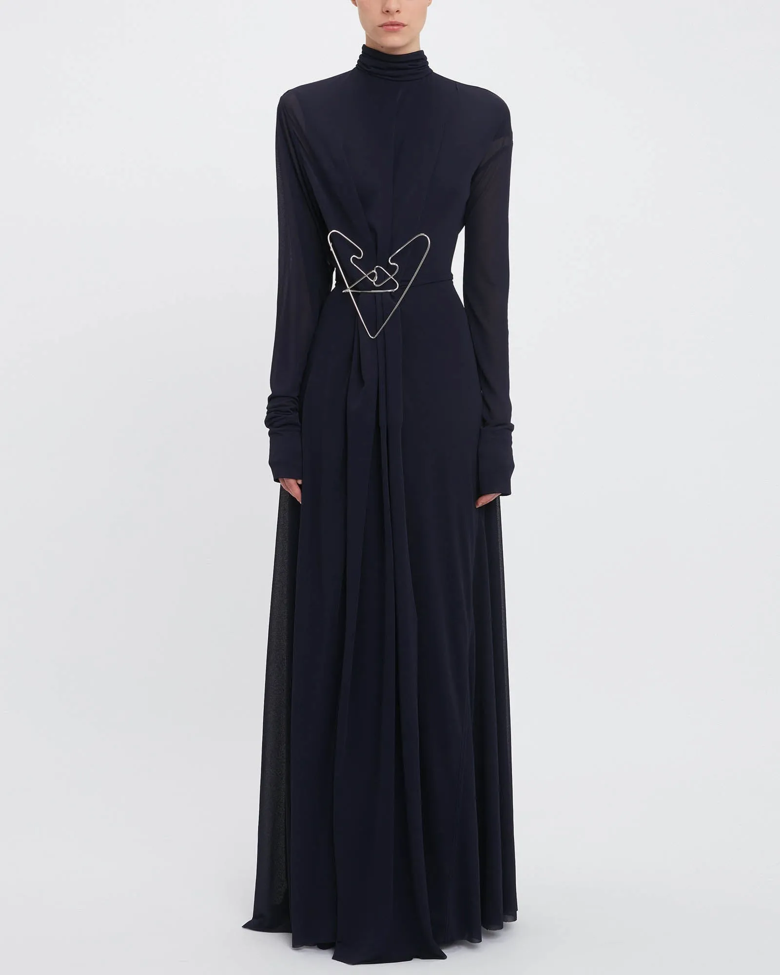 Long Sleeve Drape Gown sold by TNT Fashion