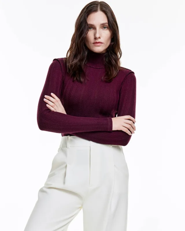Pointelle Knit Turtleneck sold by TNT Fashion