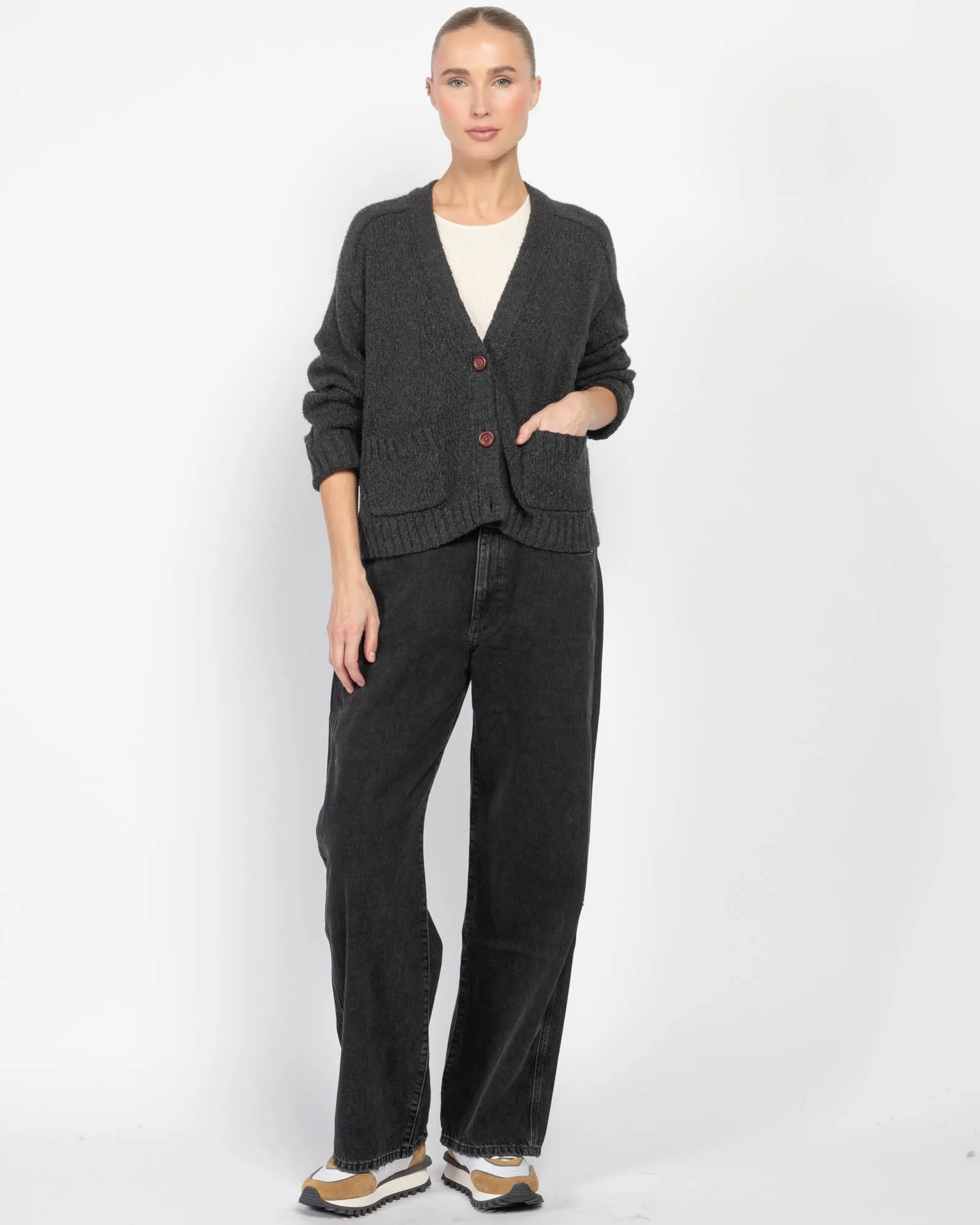 Crop V-Neck Cardigan sold by TNT Fashion product image thumbnail 2