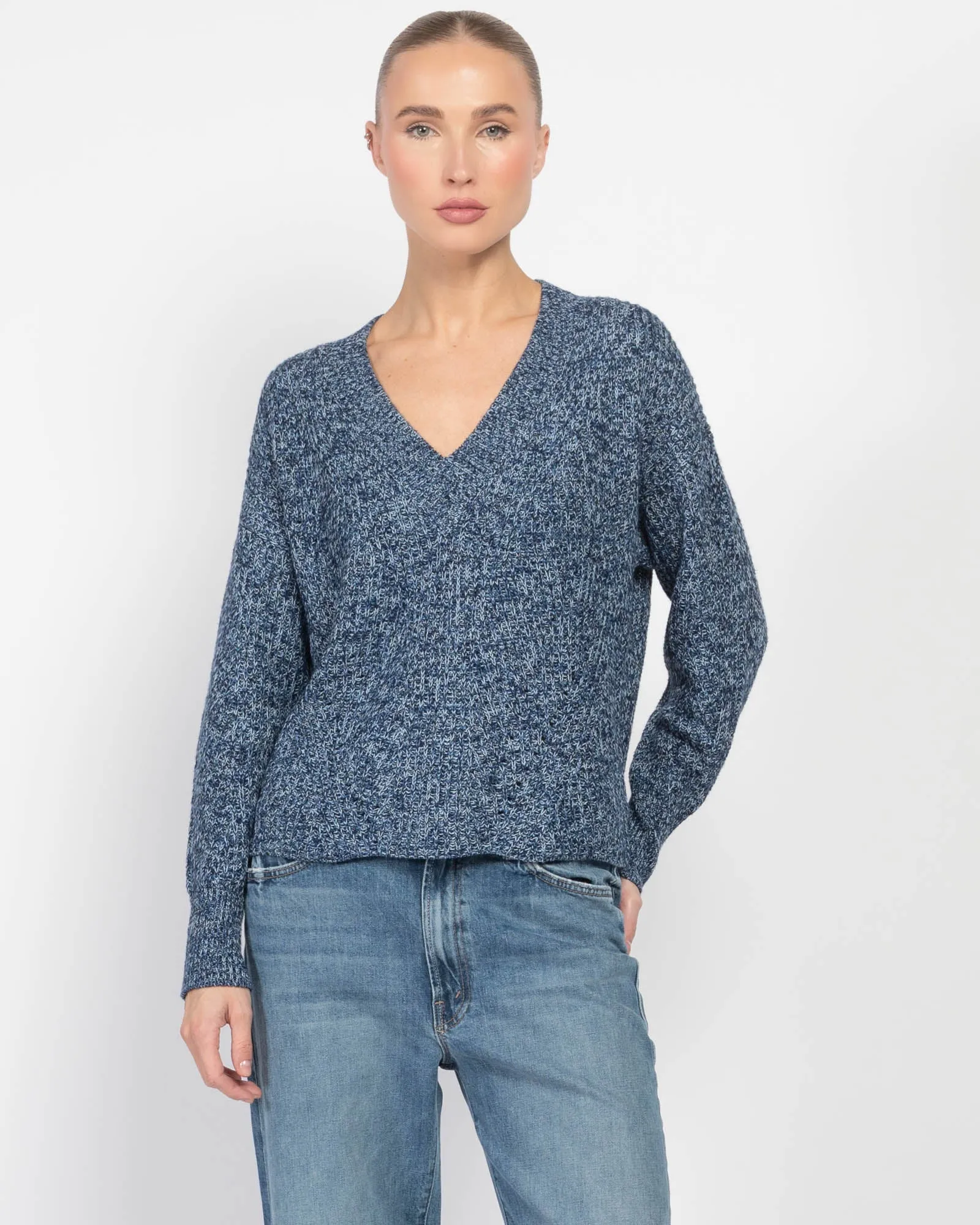 Marled V-Neck Sweater sold by TNT Fashion