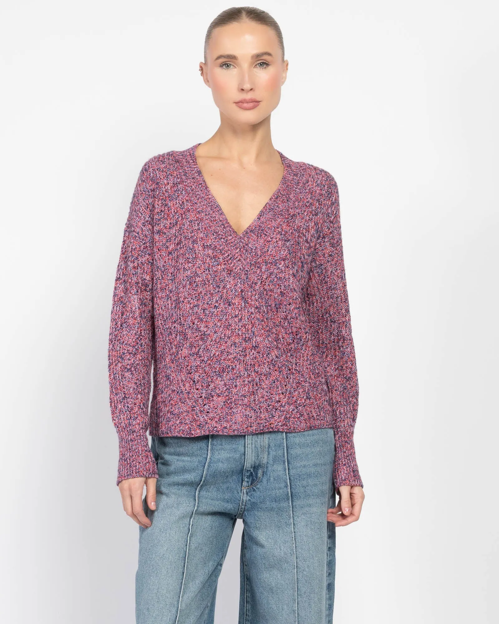 Marled V-Neck Sweater sold by TNT Fashion