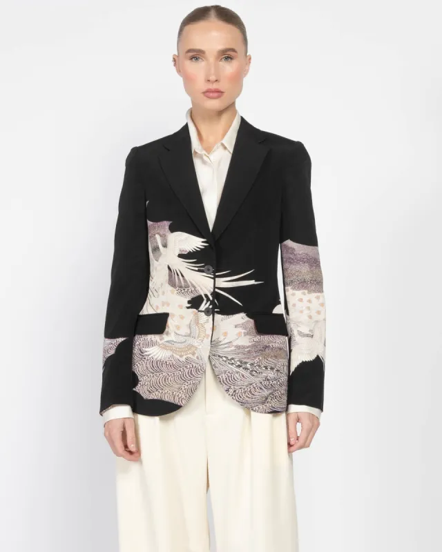 Single-Breasted Kimono Embroidered Blazer sold by TNT Fashion