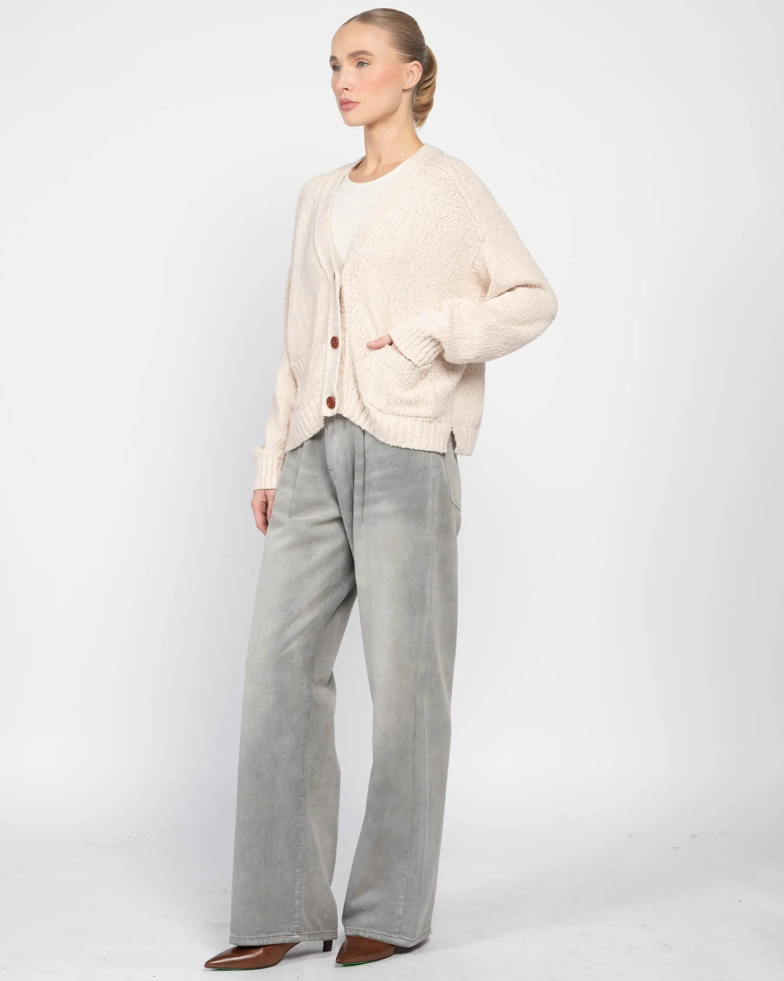 Crop V-Neck Cardigan sold by TNT Fashion product image thumbnail 4