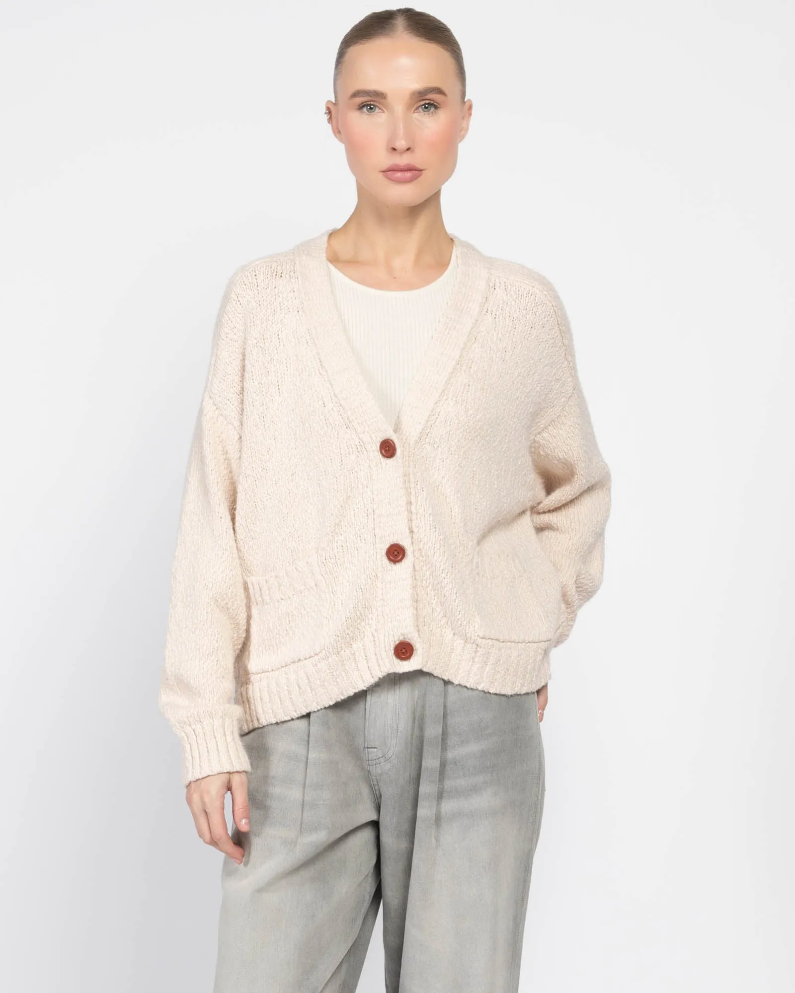 Crop V-Neck Cardigan sold by TNT Fashion