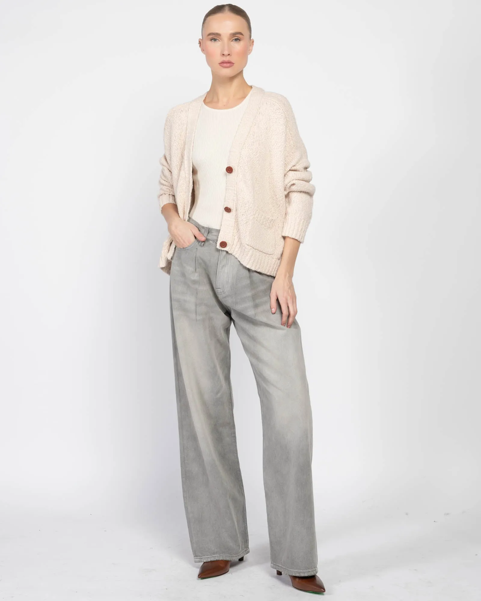 Crop V-Neck Cardigan sold by TNT Fashion product image thumbnail 2