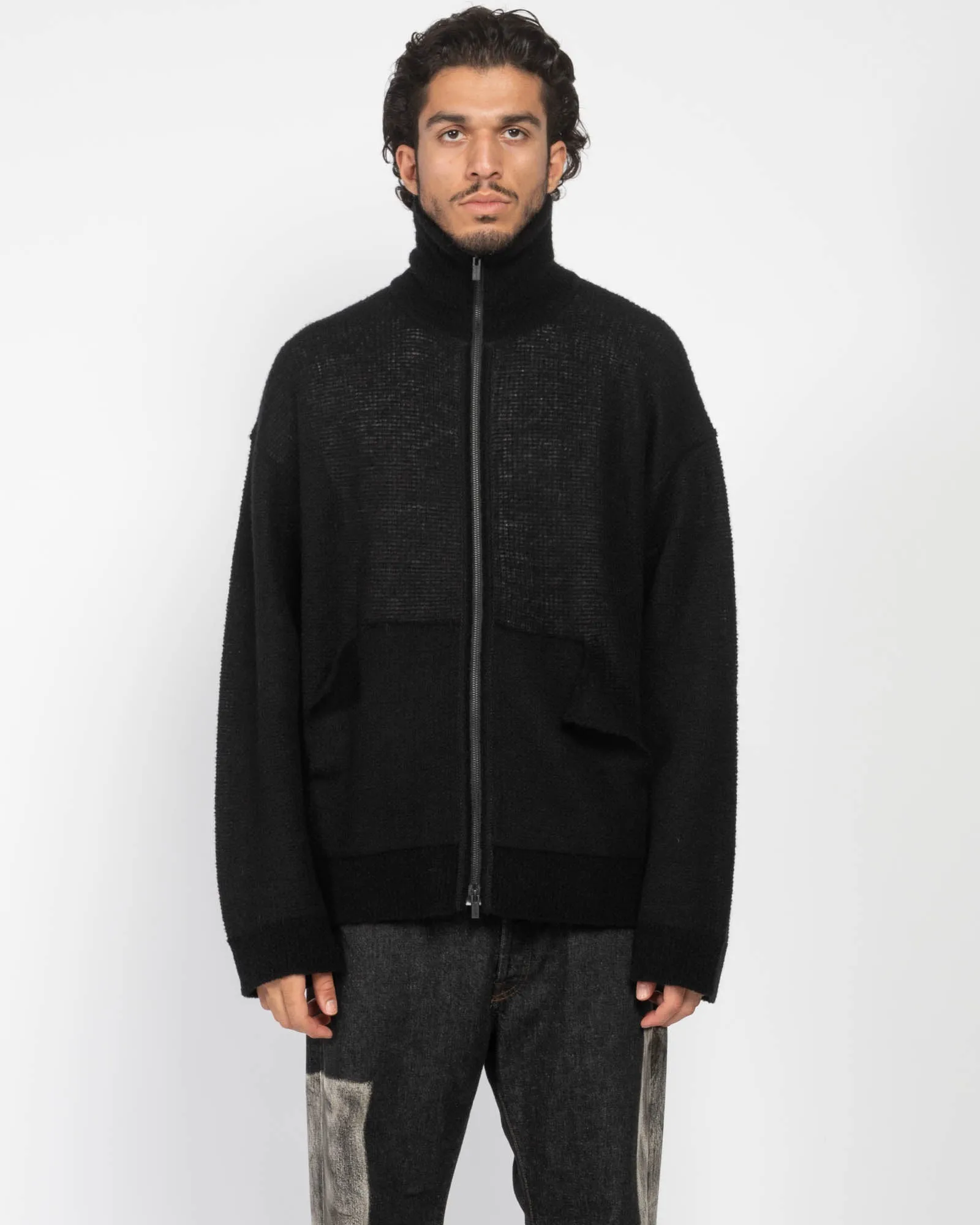 Uneven Zip Sweater sold by TNT Fashion