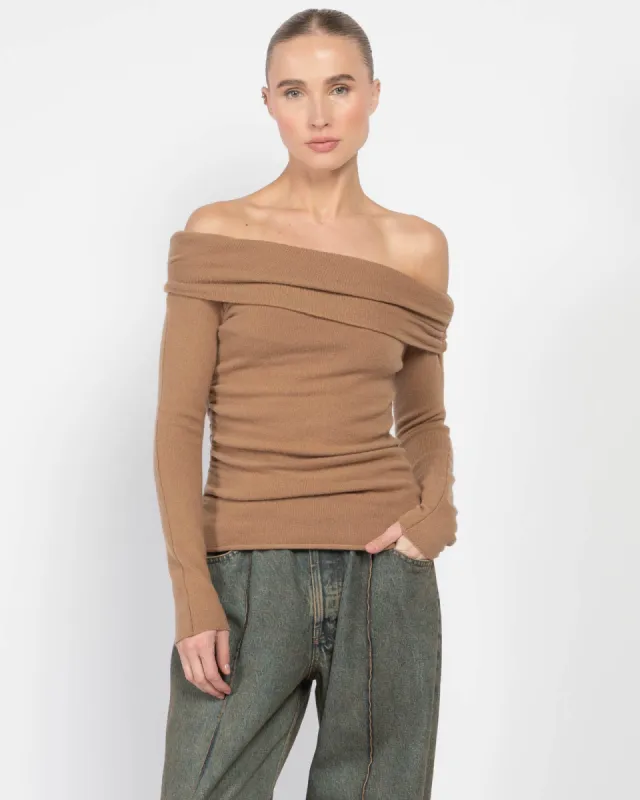 Long Sleeved Off-Shoulder Sweater sold by TNT Fashion