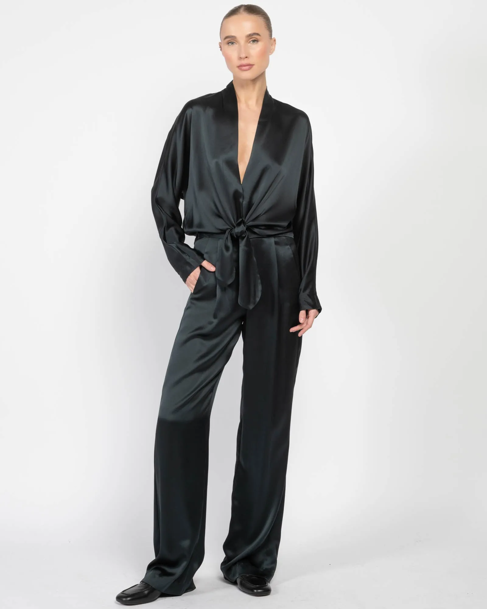 Long Sleeve Front Tie Blouse sold by TNT Fashion product image thumbnail 2