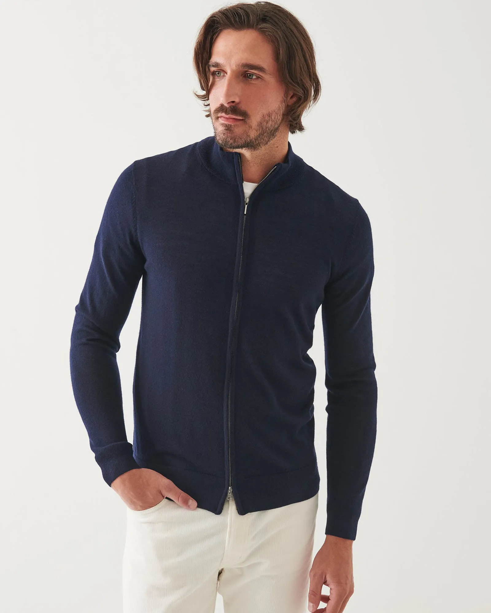 Merino Full Zipper Mockneck Sweater sold by TNT Fashion