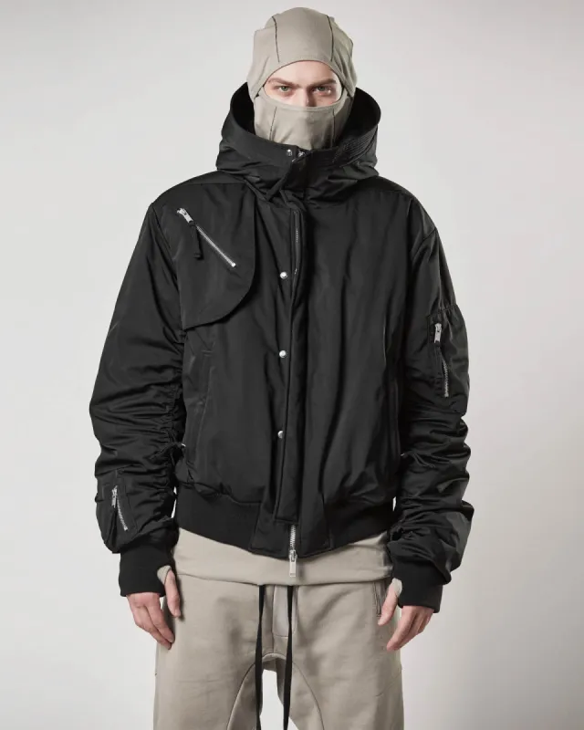 UNISEX DOUBLE LAYER MESH BOMBER awa701u(BLACK) | Parallel