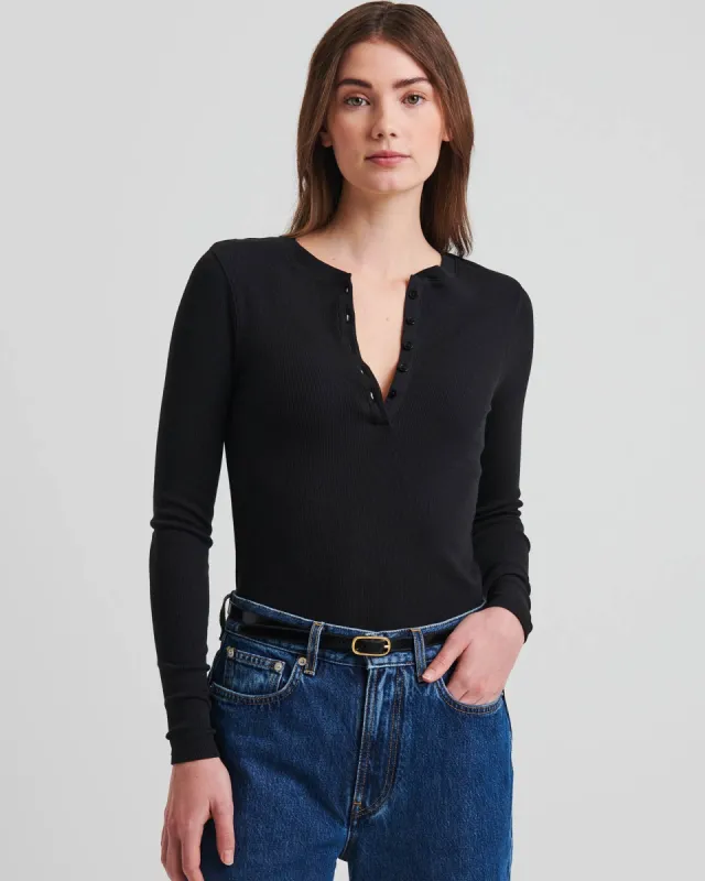 Long Sleeve Rib Henley sold by TNT Fashion