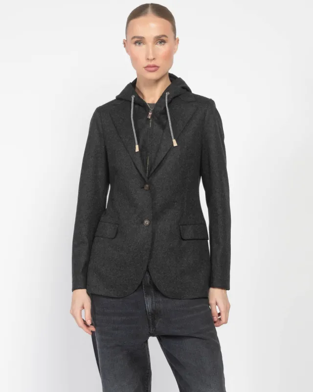 Hooded Single-Breasted Blazer sold by TNT Fashion