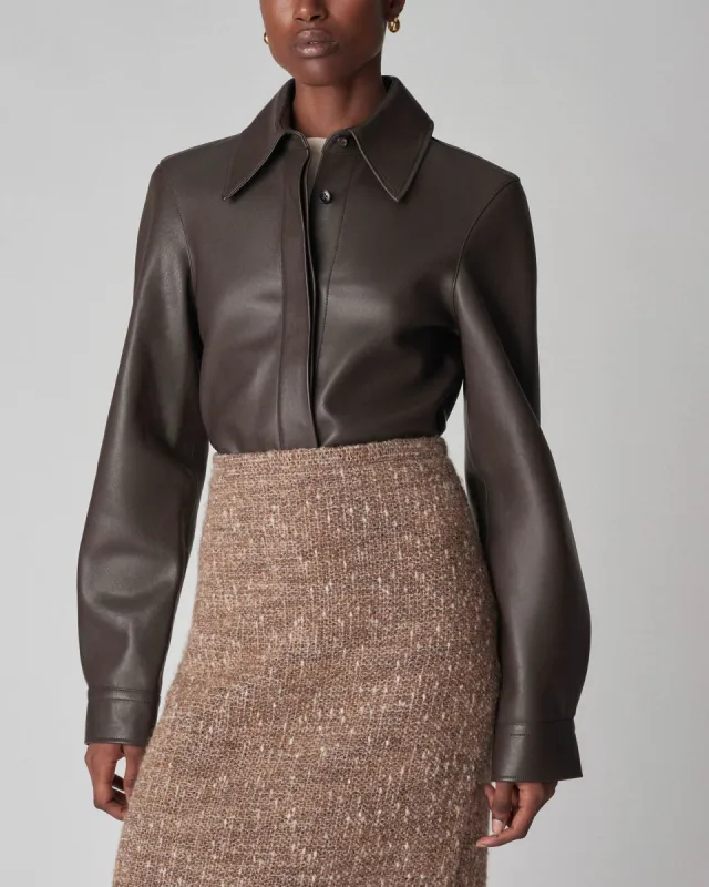 Button Down Leather Shirt sold by TNT Fashion