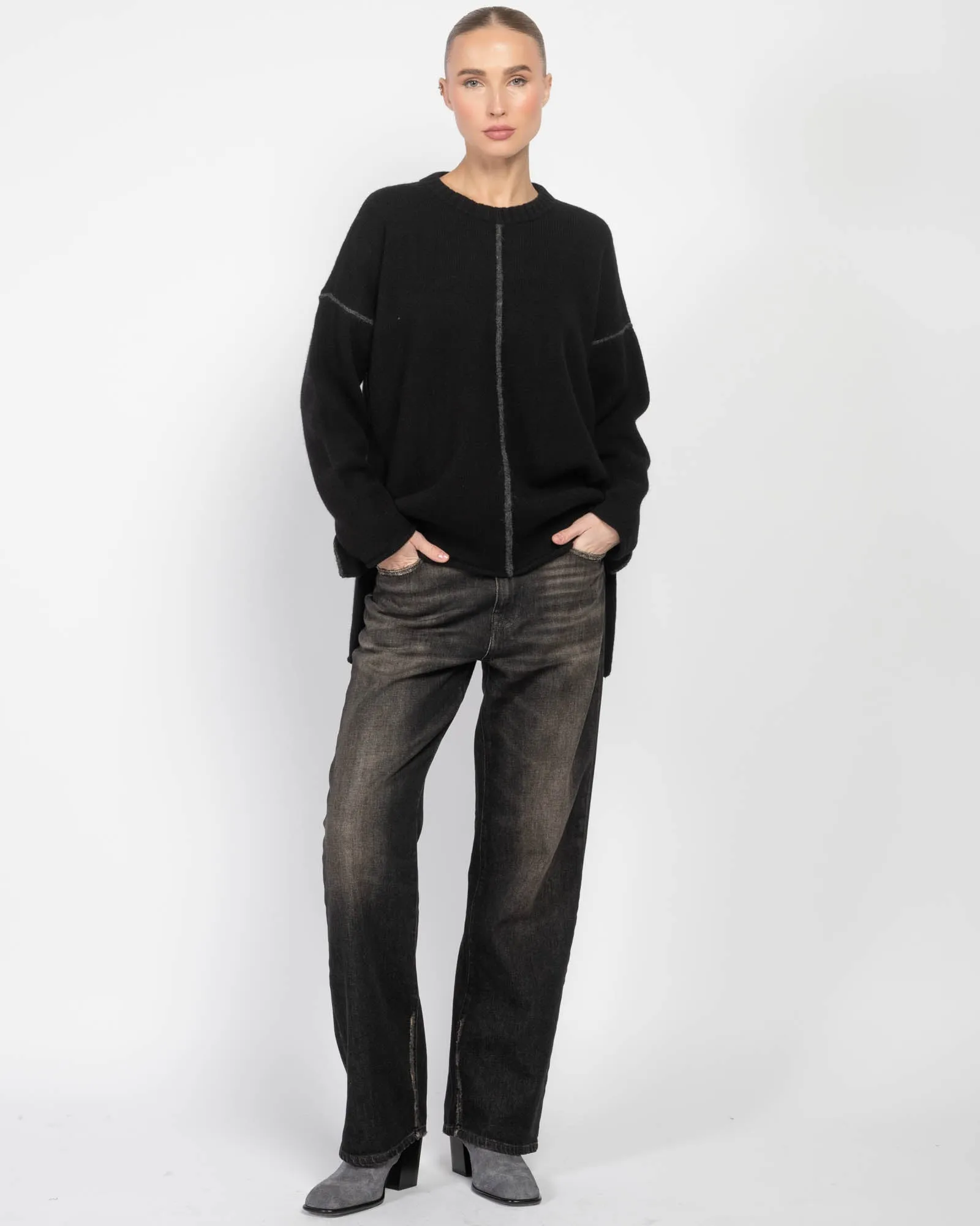 Side Slit Crewneck Sweater sold by TNT Fashion product image thumbnail 2