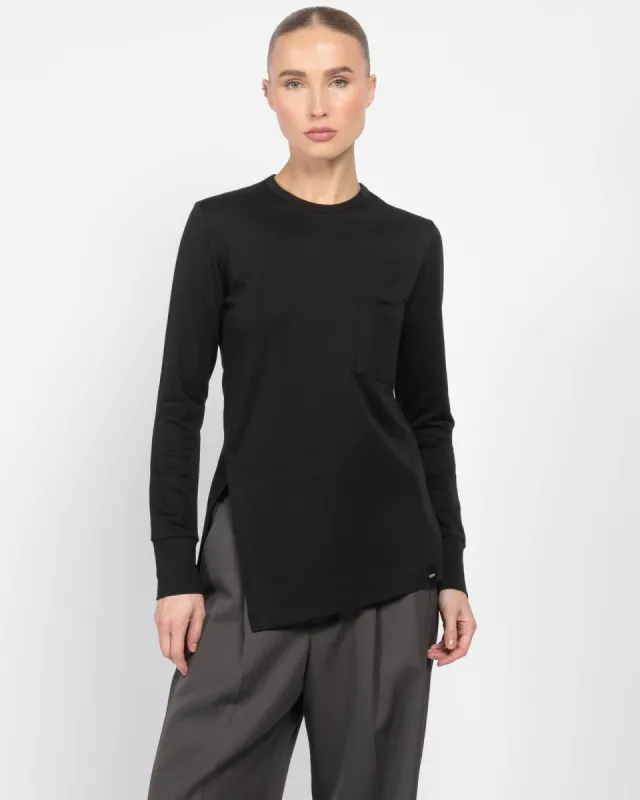 Long Sleeve Unbalance Slit T-Shirt sold by TNT Fashion