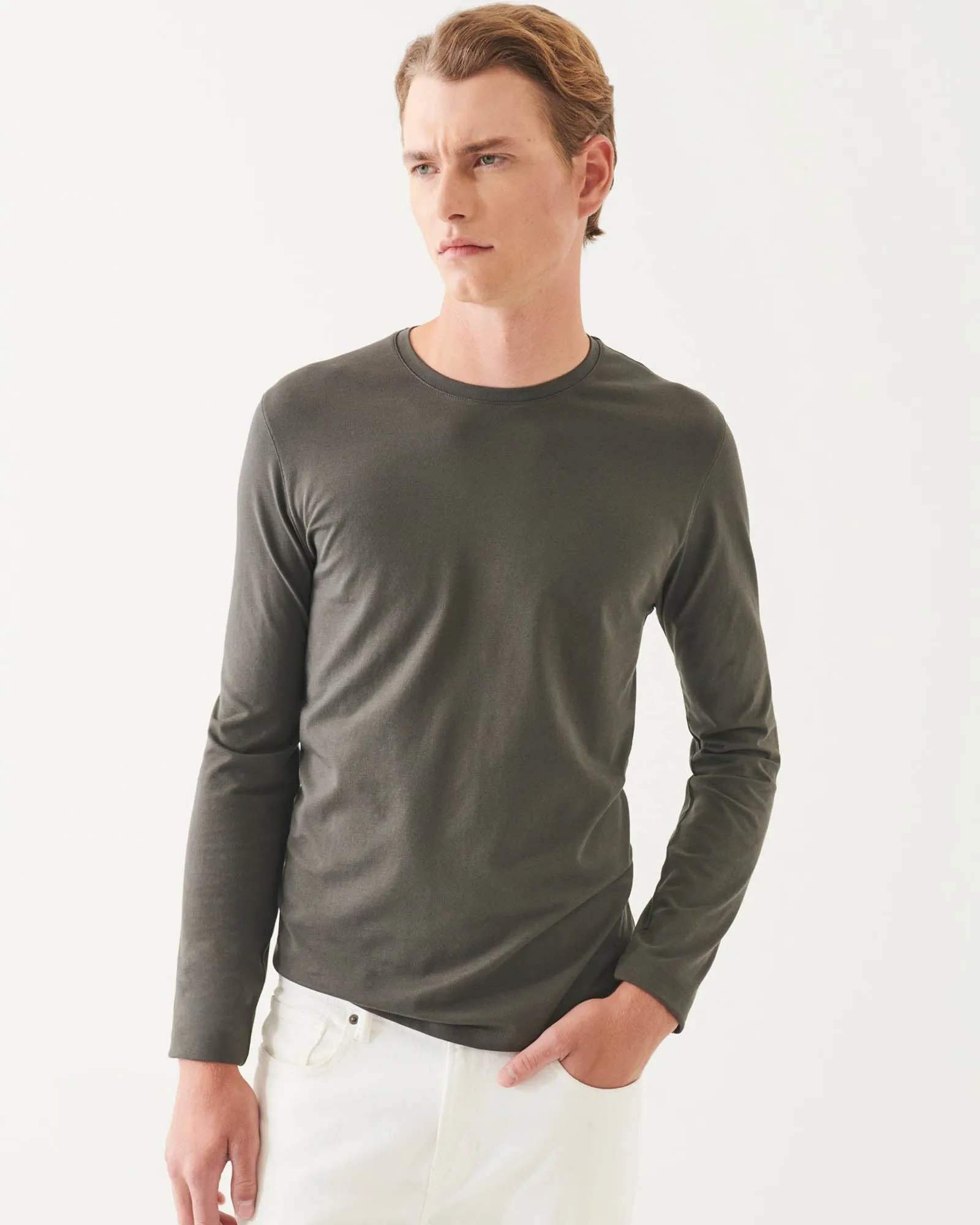 Long Sleeve Stretch Crew Tee sold by TNT Fashion product image thumbnail 3