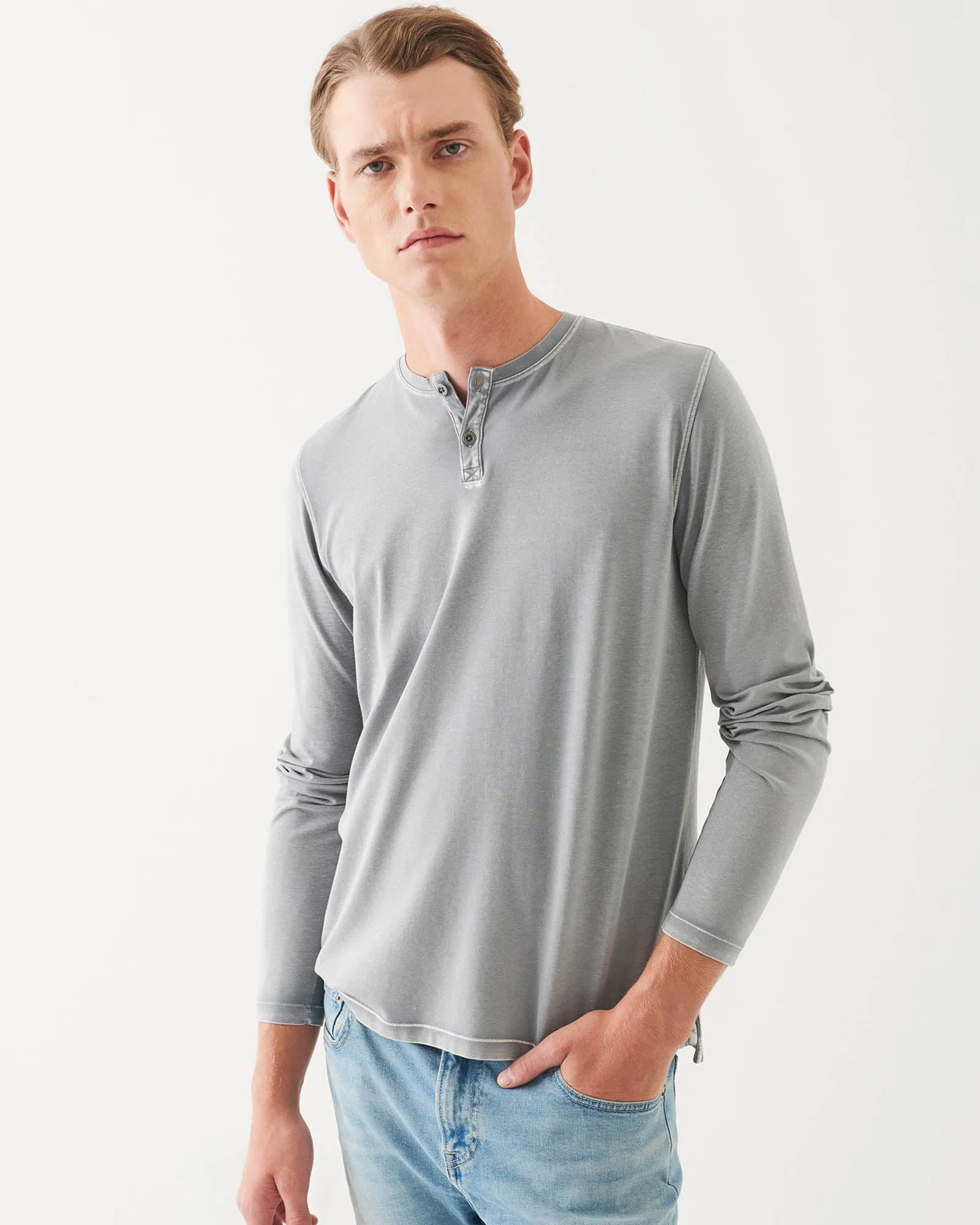 Long Sleeve Pima Vintage Henley sold by TNT Fashion product image thumbnail 3