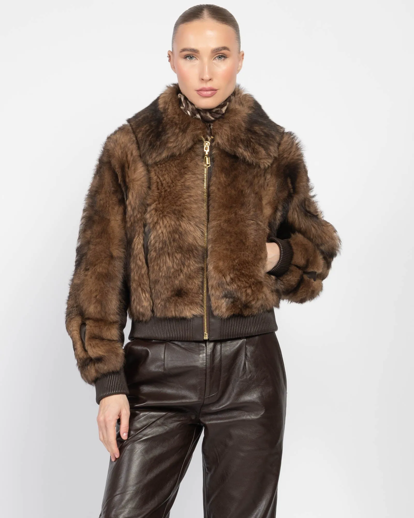 Illustration Shearling Jacket sold by TNT Fashion