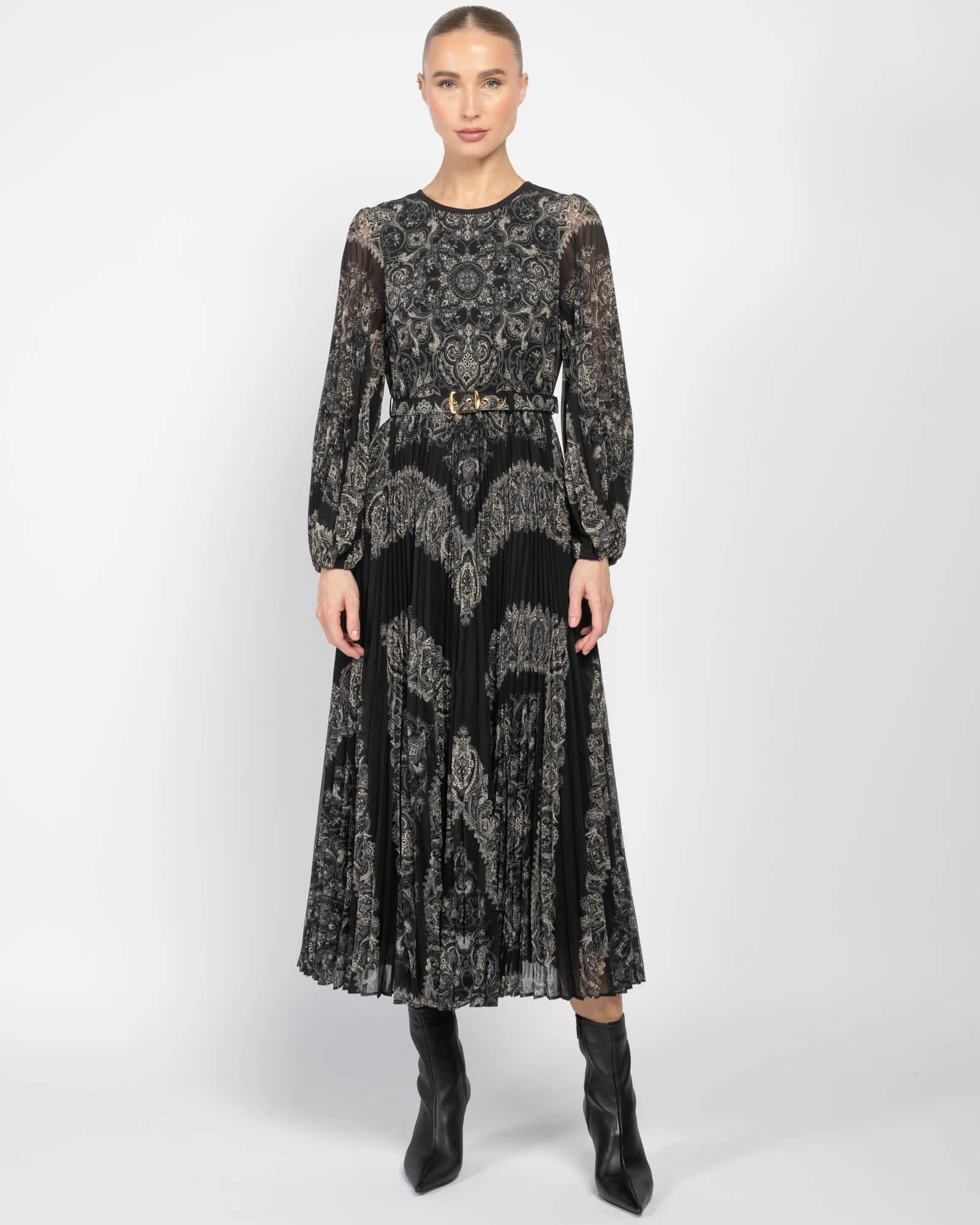 Sunray Long Sleeve Midi Dress sold by TNT Fashion