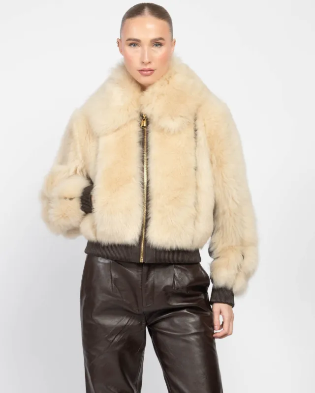 Illustration Shearling Jacket sold by TNT Fashion