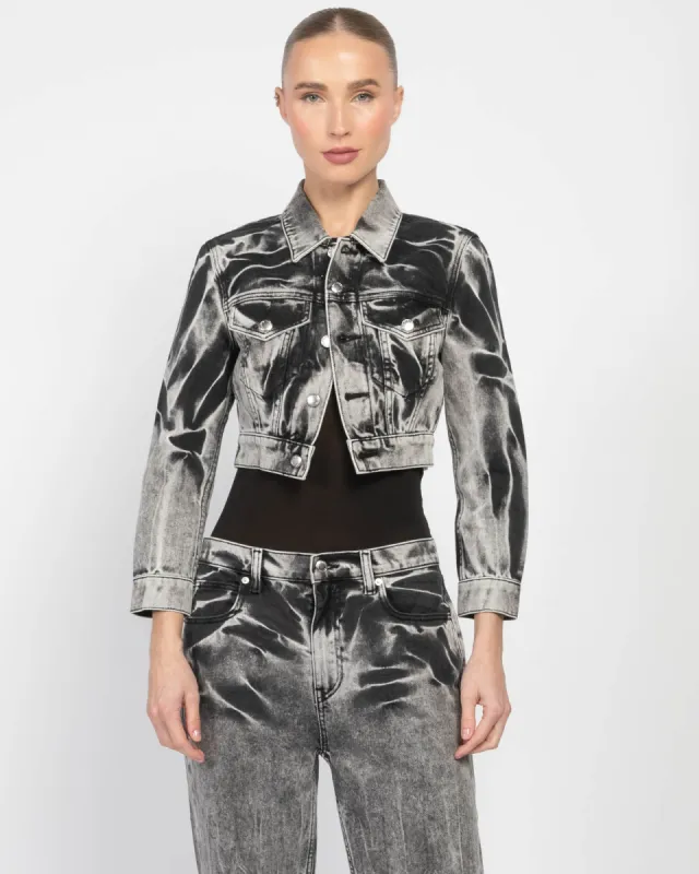 Shrunken Blade Logo Trucker Jacket sold by TNT Fashion