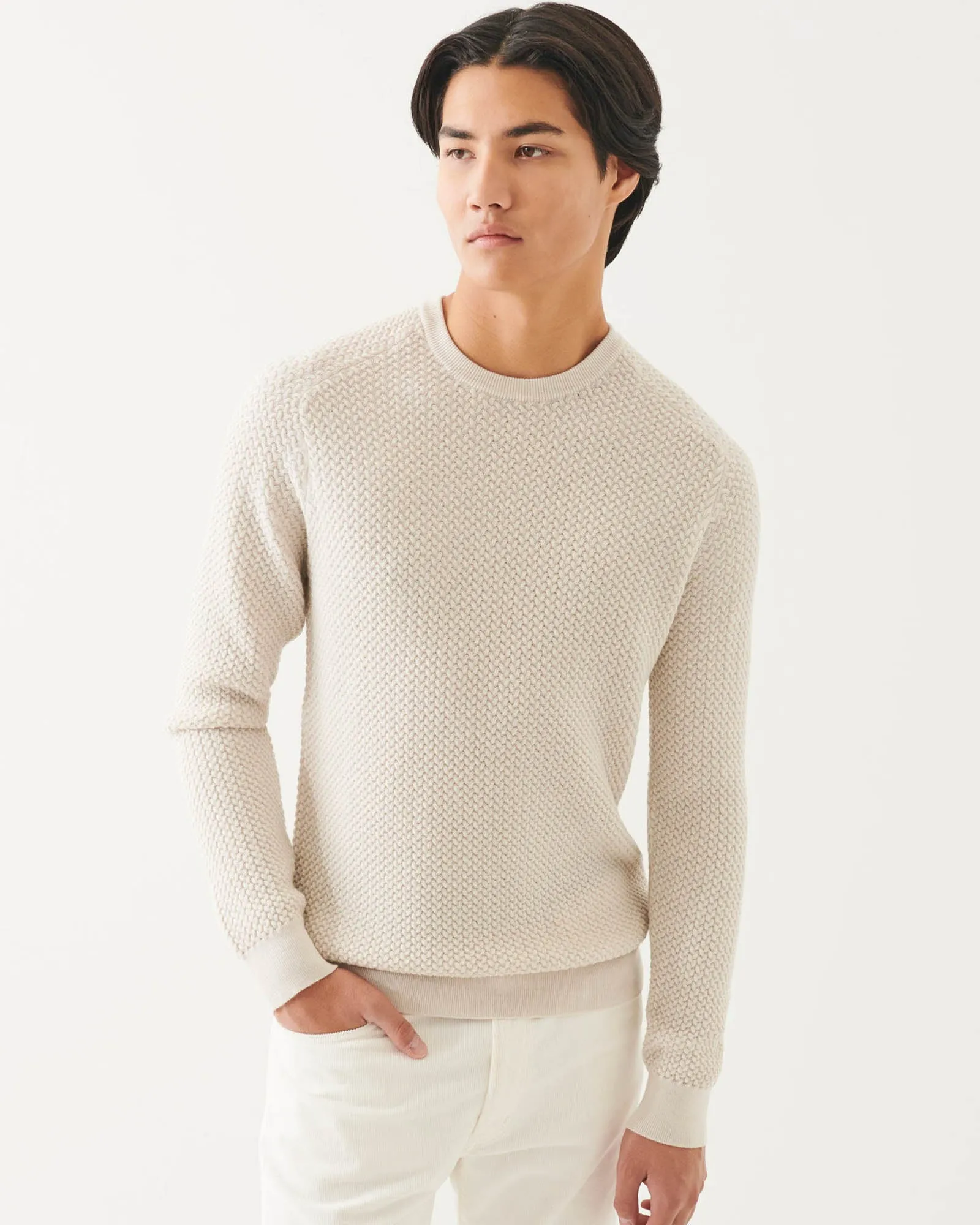 Textured Long Sleeve Crewneck Sweater sold by TNT Fashion