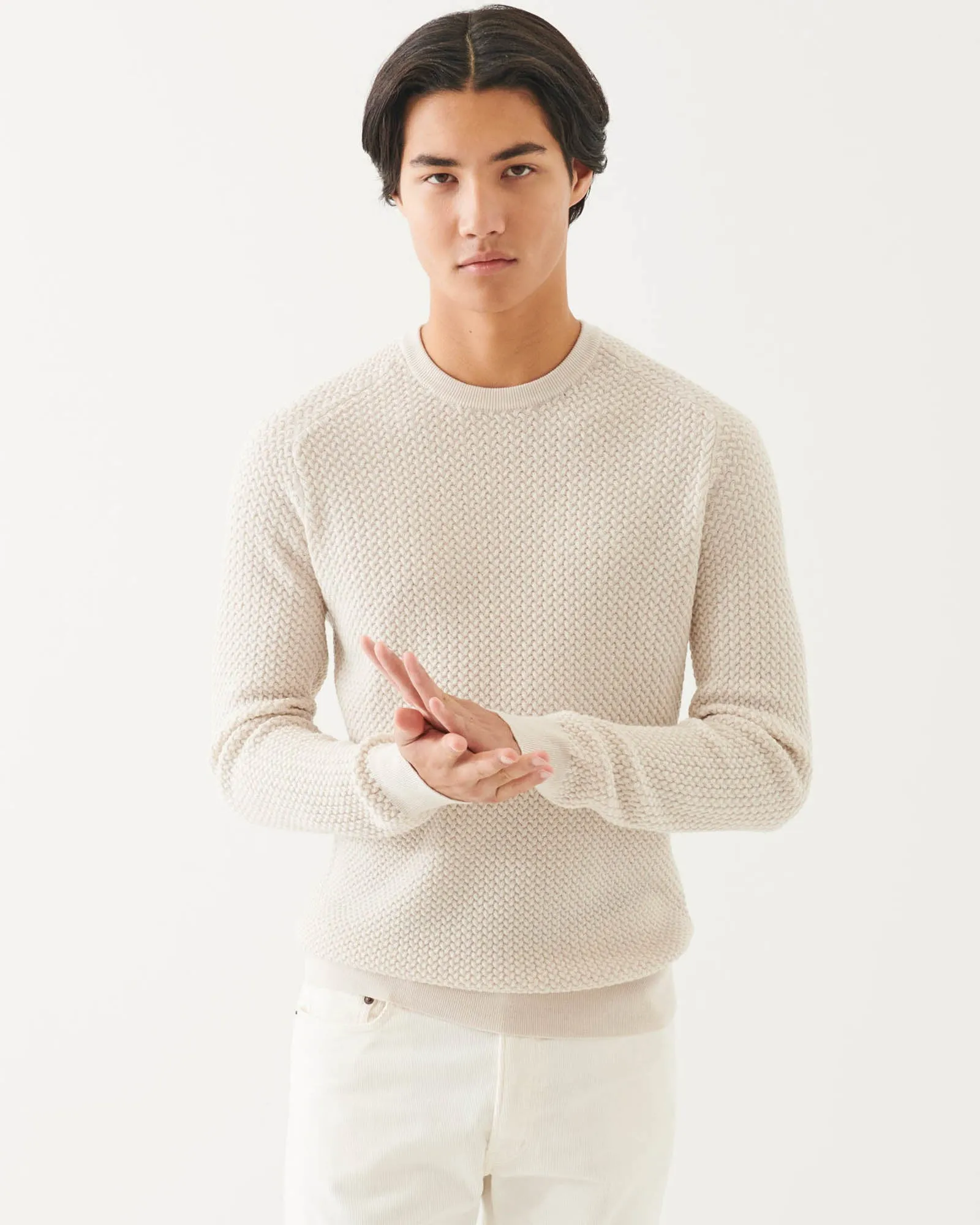 Textured Long Sleeve Crewneck Sweater sold by TNT Fashion product image thumbnail 3