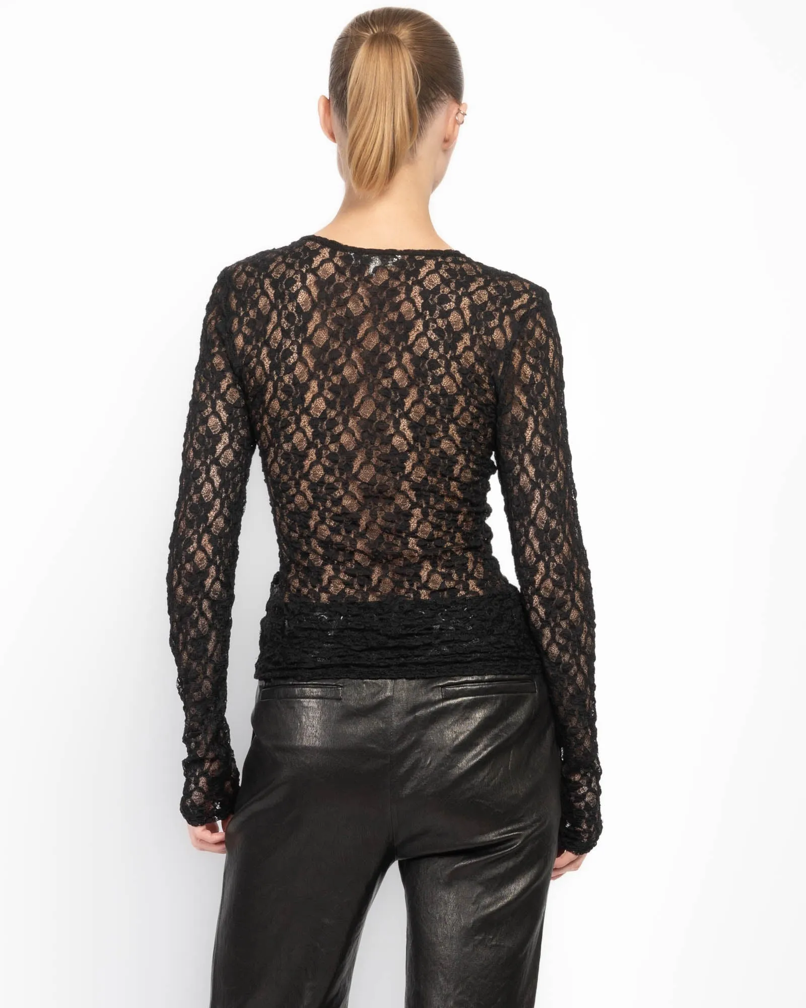 Mesh Lace Crewneck Top sold by TNT Fashion product image thumbnail 3
