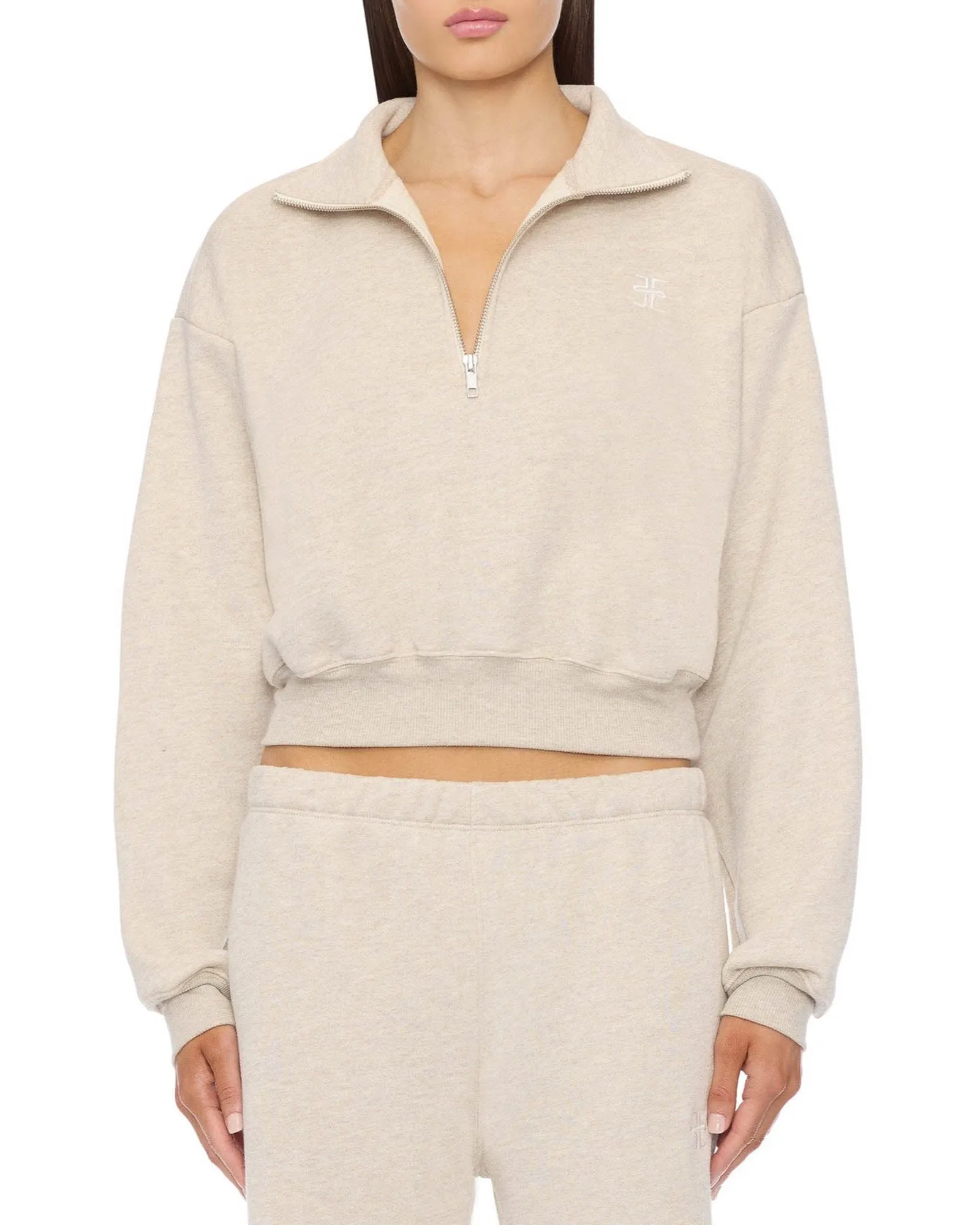 Crop Half-Zip Sweatshirt sold by TNT Fashion