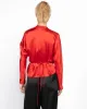 Long Sleeve Wrap Blouse sold by TNT Fashion