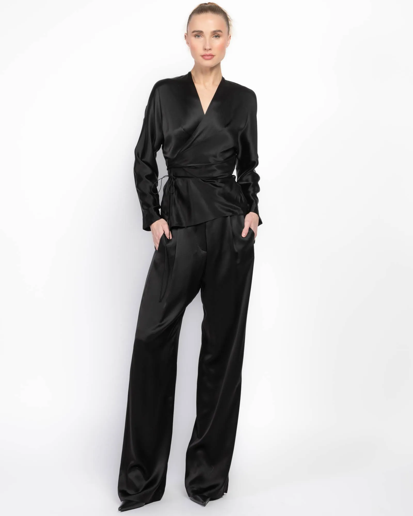 Long Sleeve Wrap Blouse sold by TNT Fashion product image thumbnail 2