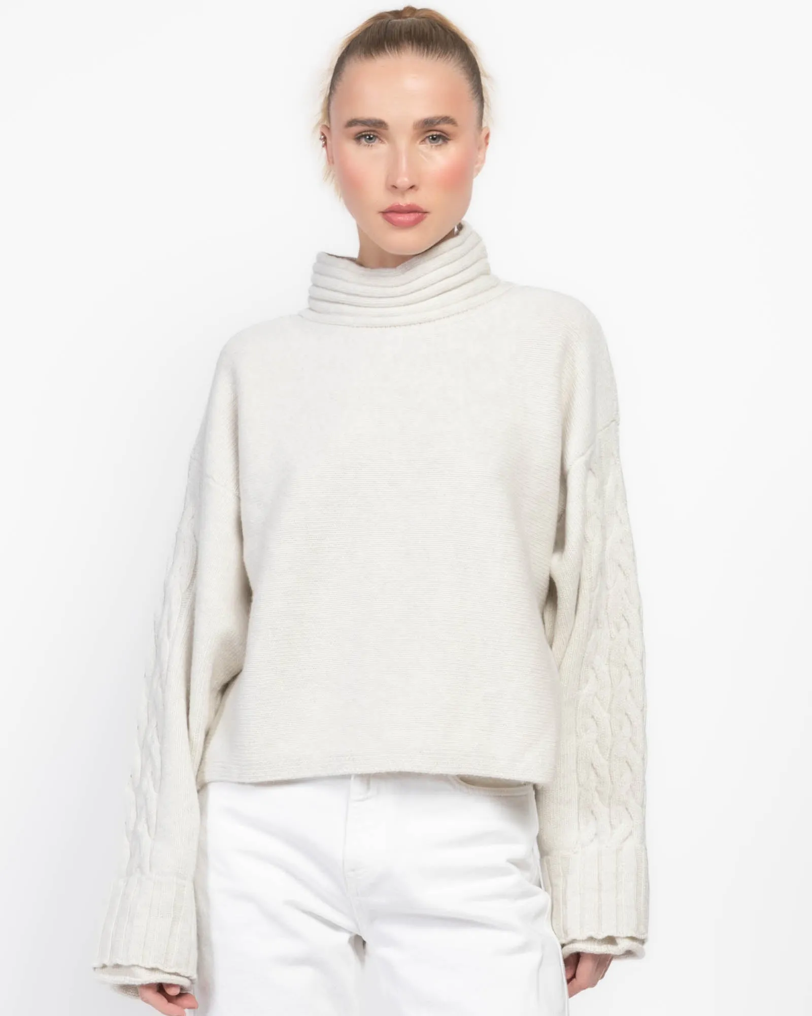 Double Cuff Crop Sweater sold by TNT Fashion